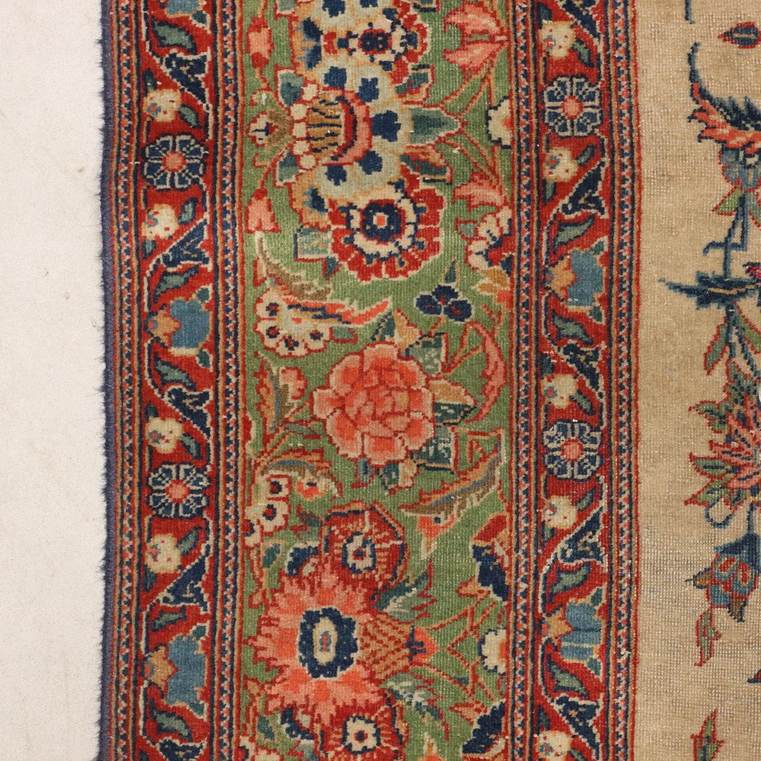 Antique Asian Carpet Cotton Wool Thin Knot 79 x 52 In