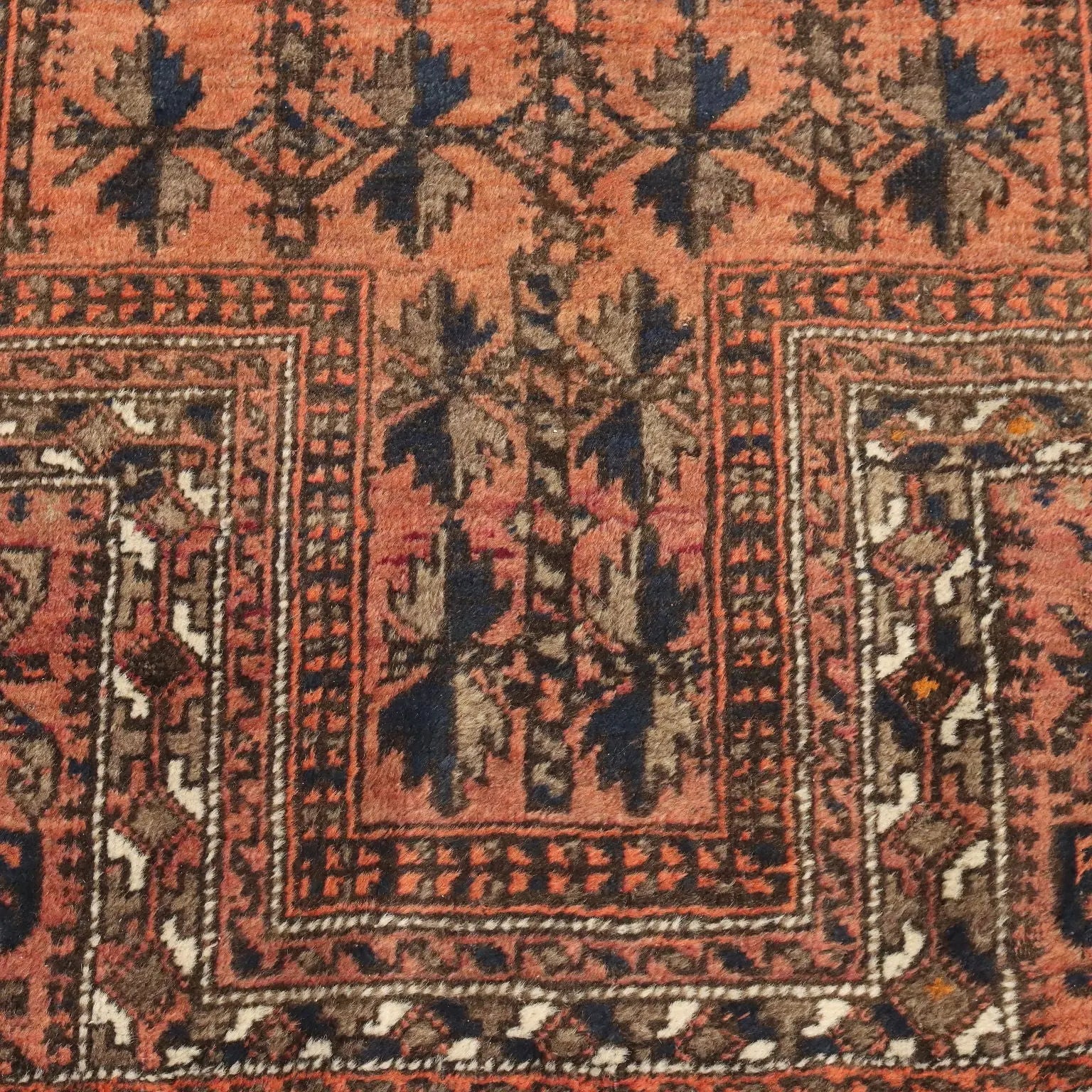Antique Asian Carpet Wool Thin Knot Handmade 50 x 32 In
