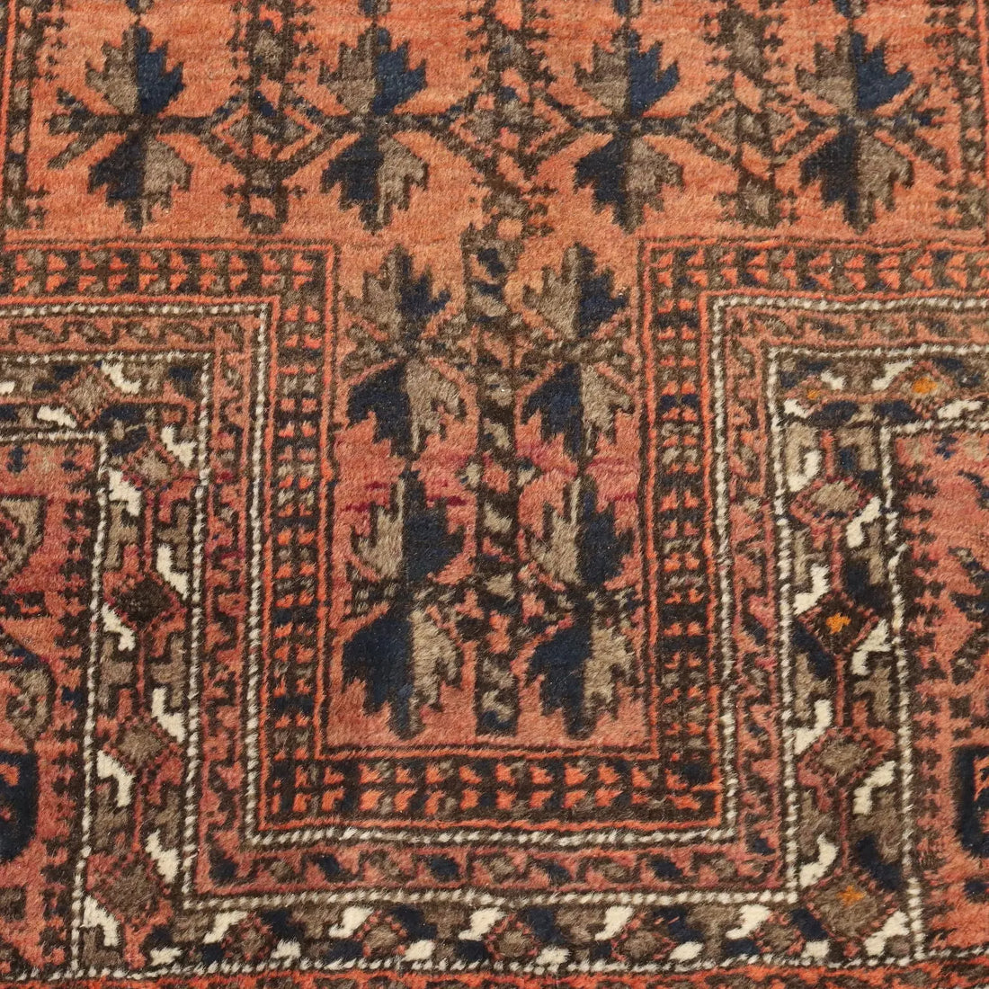 Antique Asian Carpet Wool Thin Knot Handmade 50 x 32 In