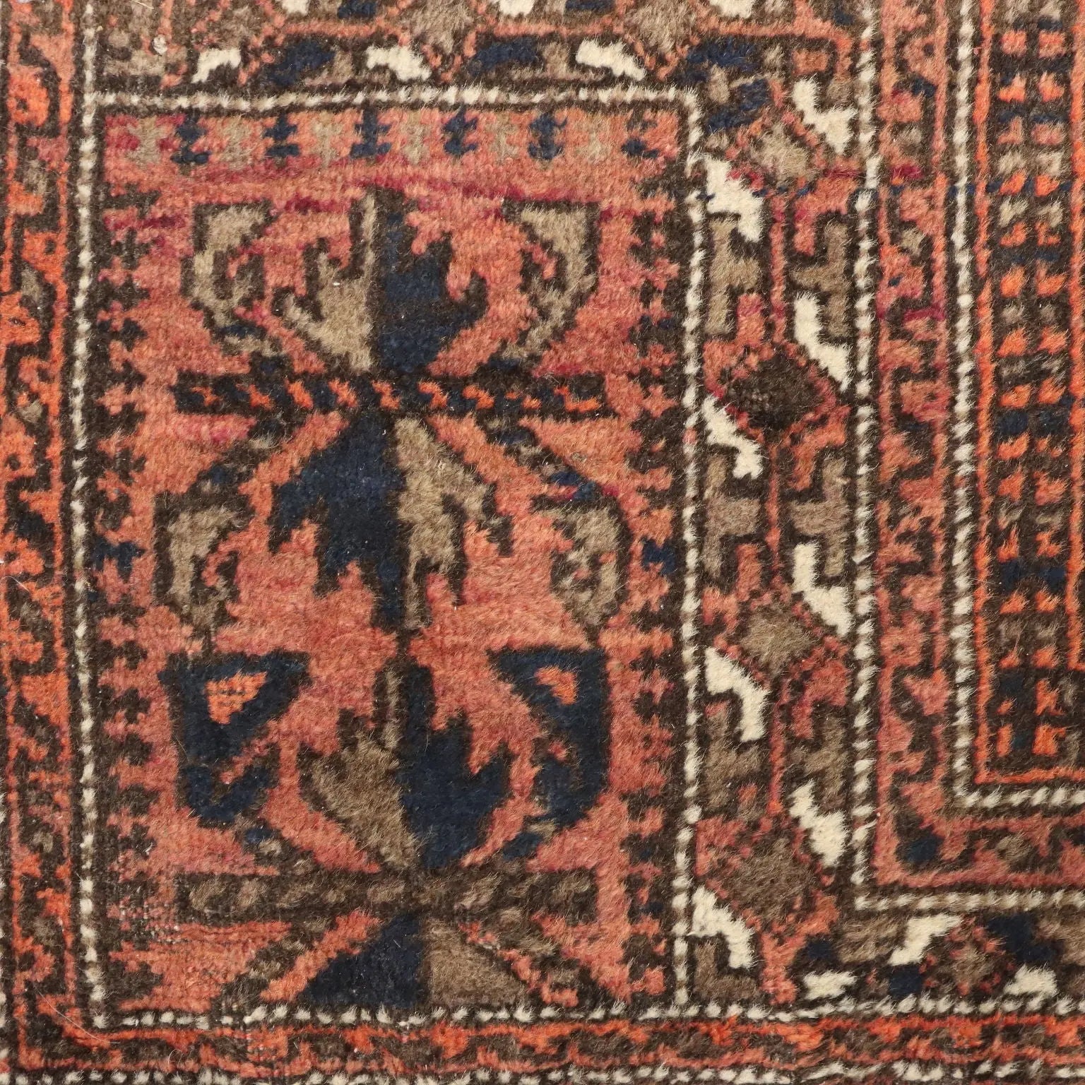 Antique Asian Carpet Wool Thin Knot Handmade 50 x 32 In