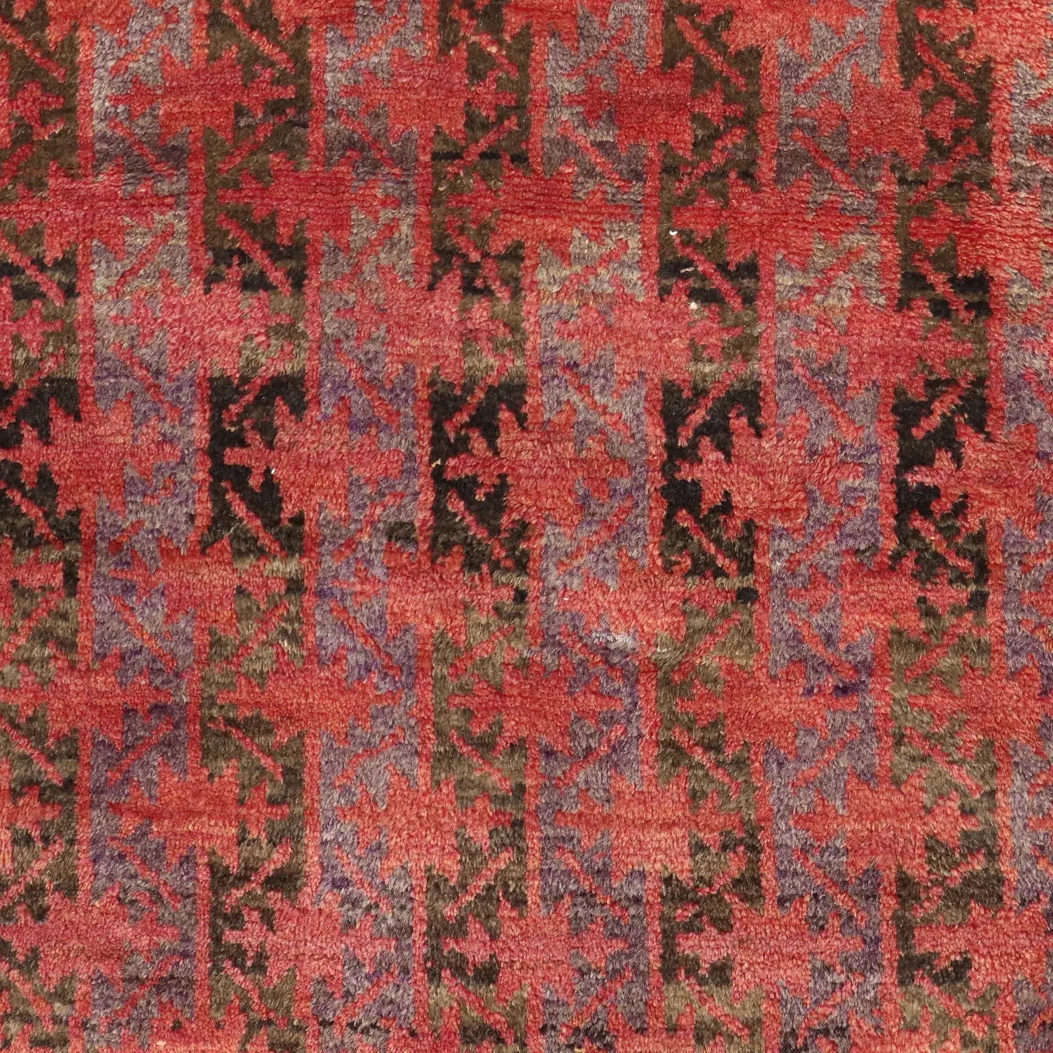 Antique Asian Carpet Wool Heavy Knot Handmade 63 x 38 In