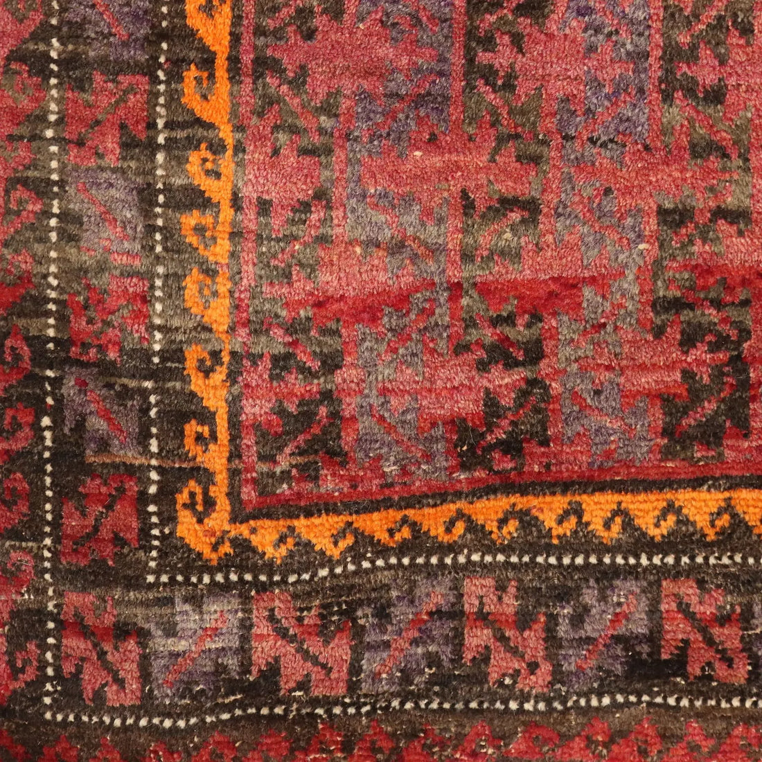 Antique Asian Carpet Wool Heavy Knot Handmade 63 x 38 In