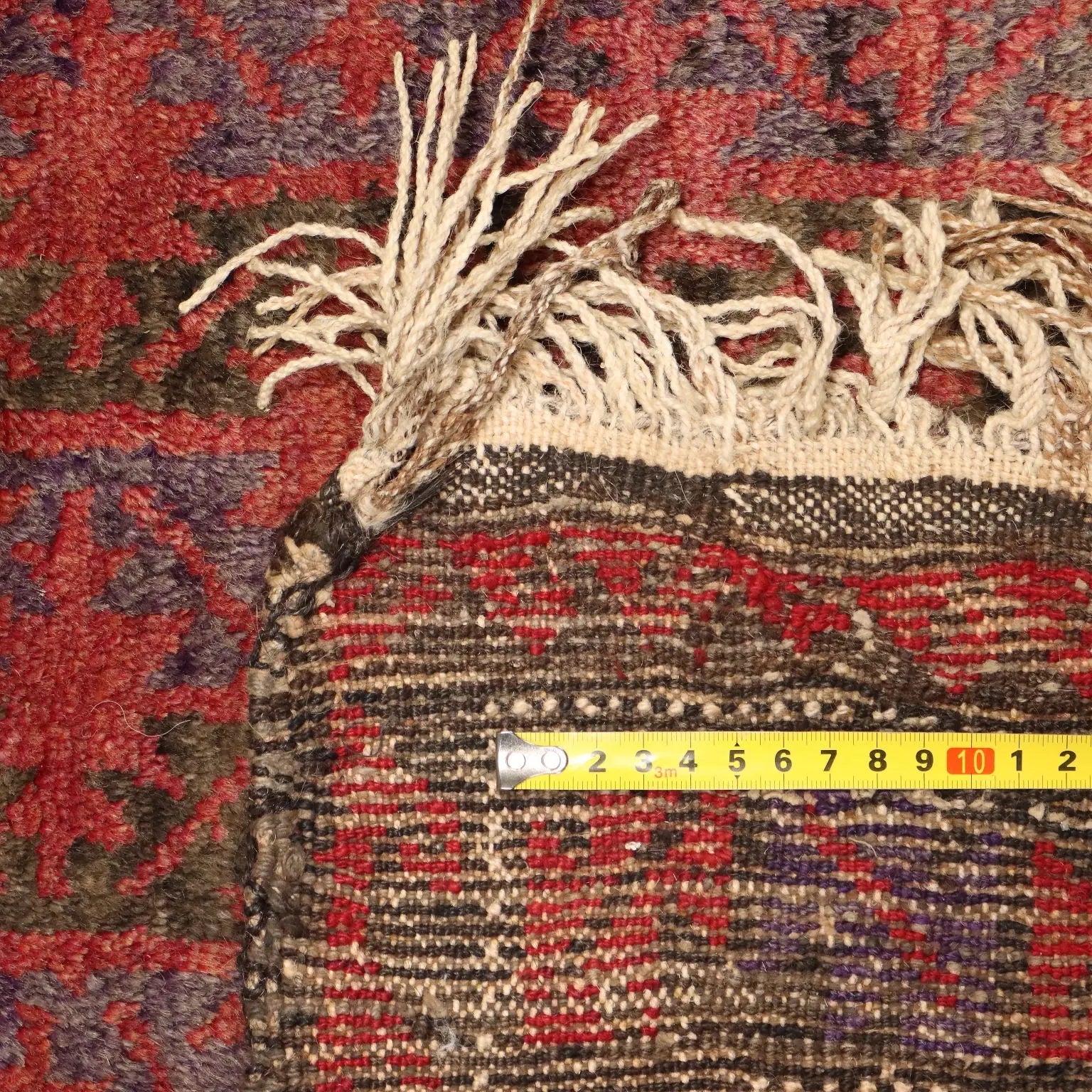 Antique Asian Carpet Wool Heavy Knot Handmade 63 x 38 In
