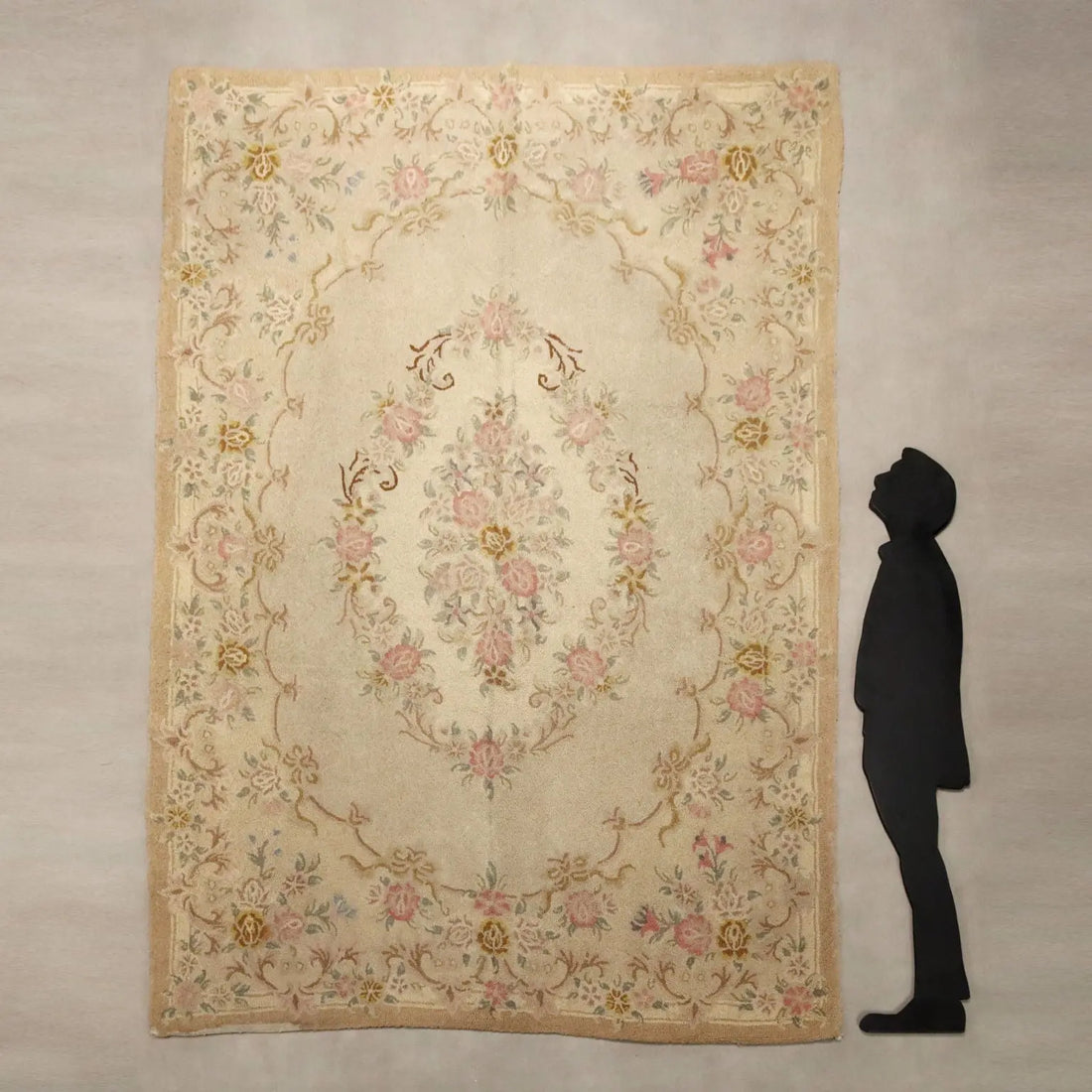 Antique Middle Point Carpet Cotton Heavy Knot 118 x 75 In