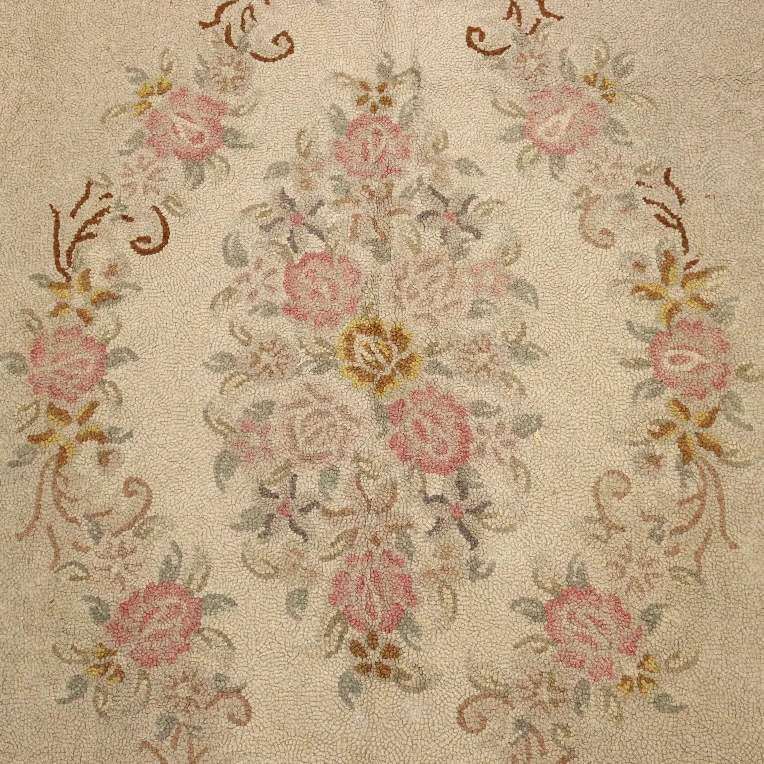 Antique Middle Point Carpet Cotton Heavy Knot 118 x 75 In