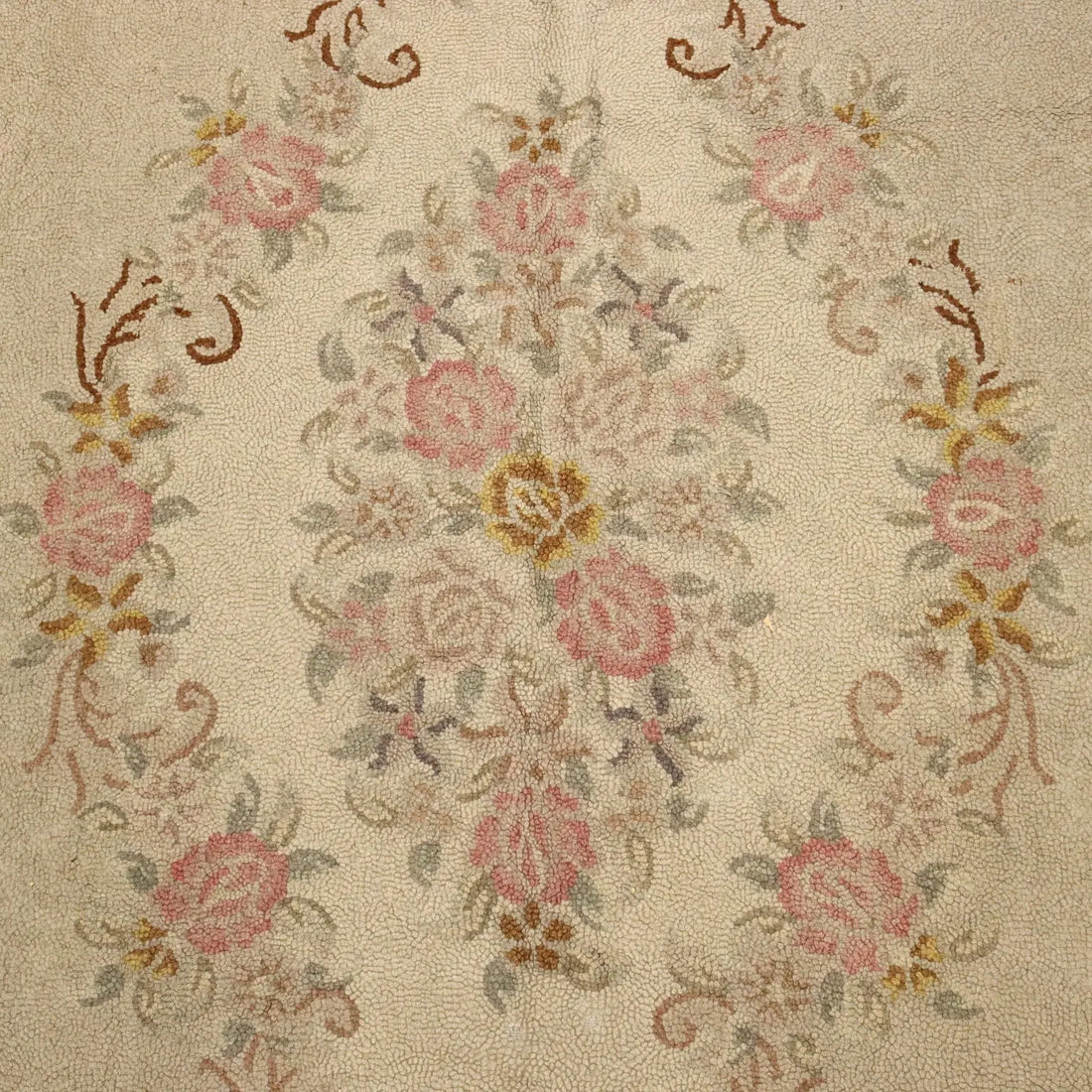 Antique Middle Point Carpet Cotton Heavy Knot 118 x 75 In