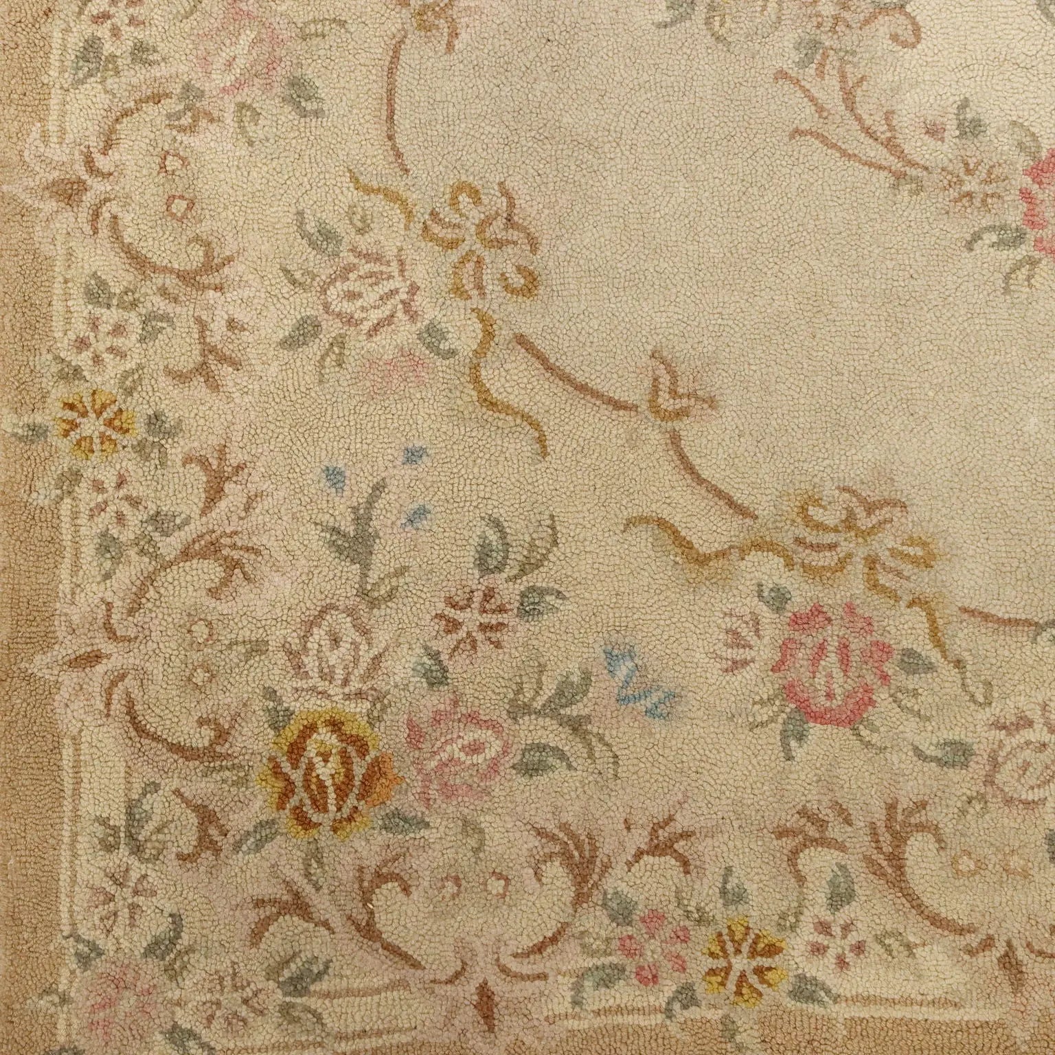 Antique Middle Point Carpet Cotton Heavy Knot 118 x 75 In