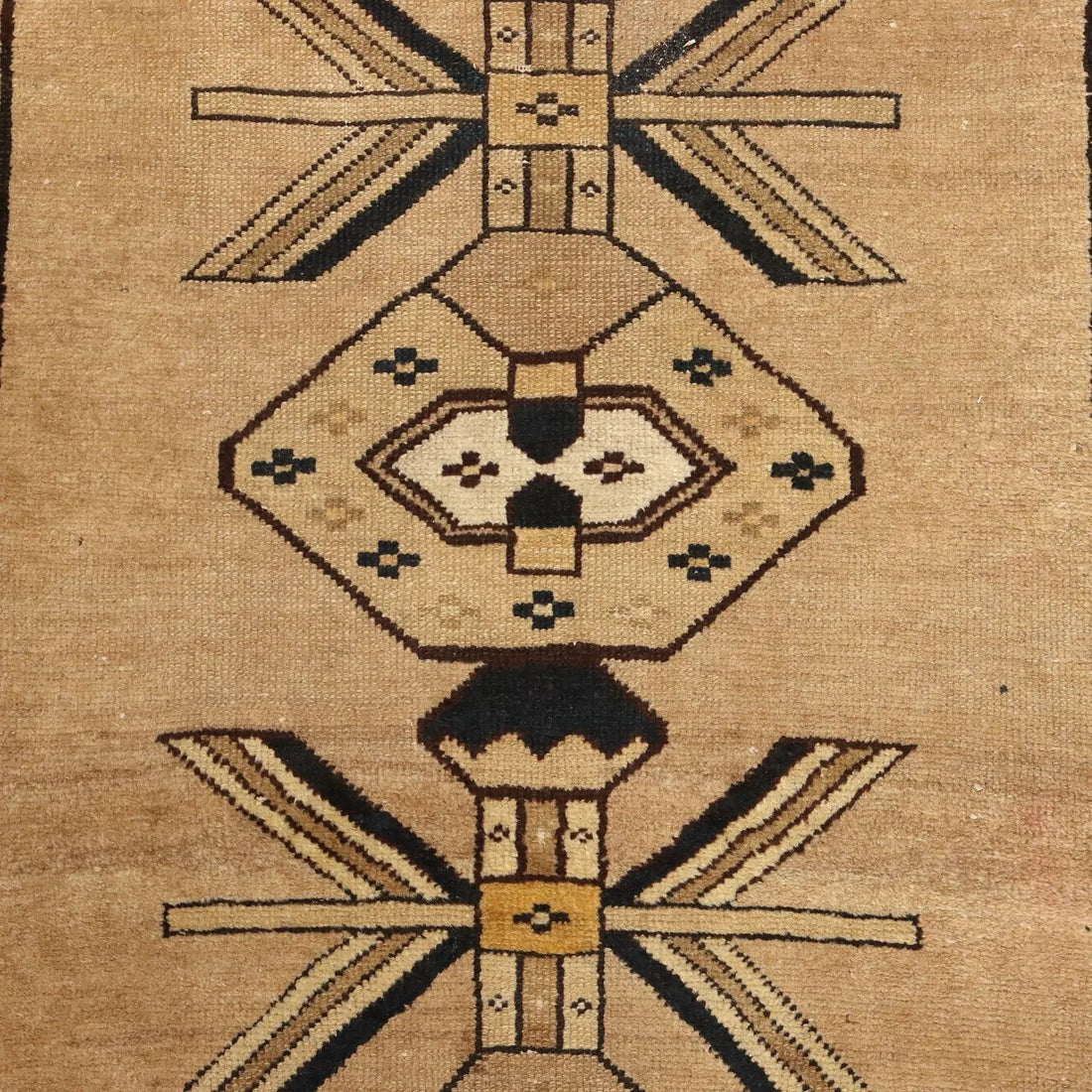 Antique Asian Carpet Cotton Wool Heavy Knot 181 x 47 In