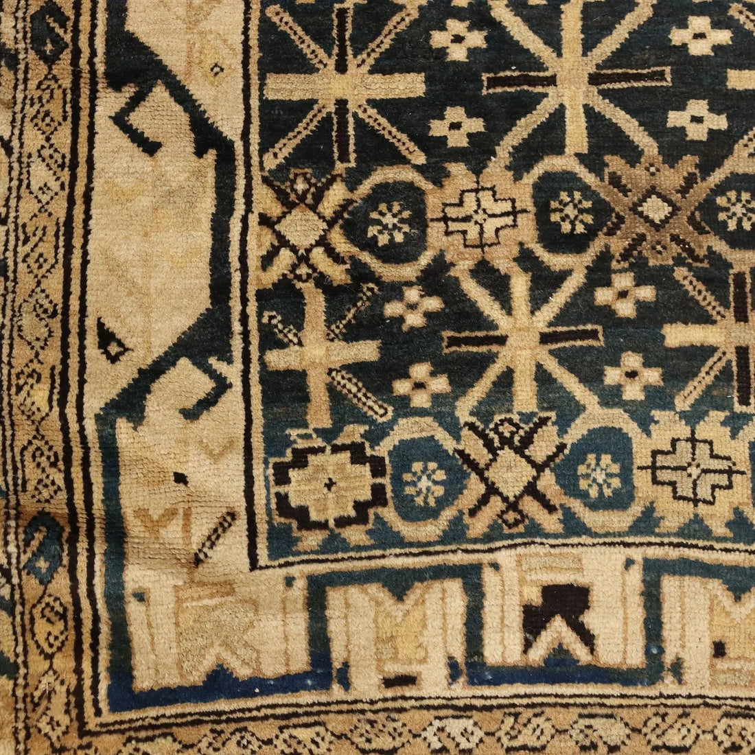 Antique Asian Carpet Cotton Wool Heavy Knot 181 x 47 In