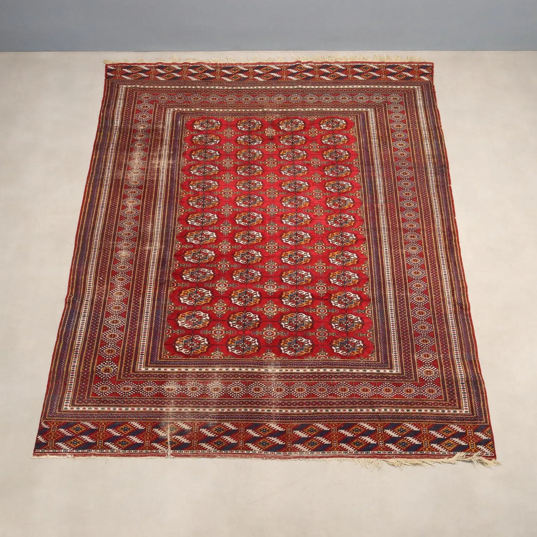 Antique Bokhara Carpet Cotton Wool Thin Knot Pakistan 110 x 84 In