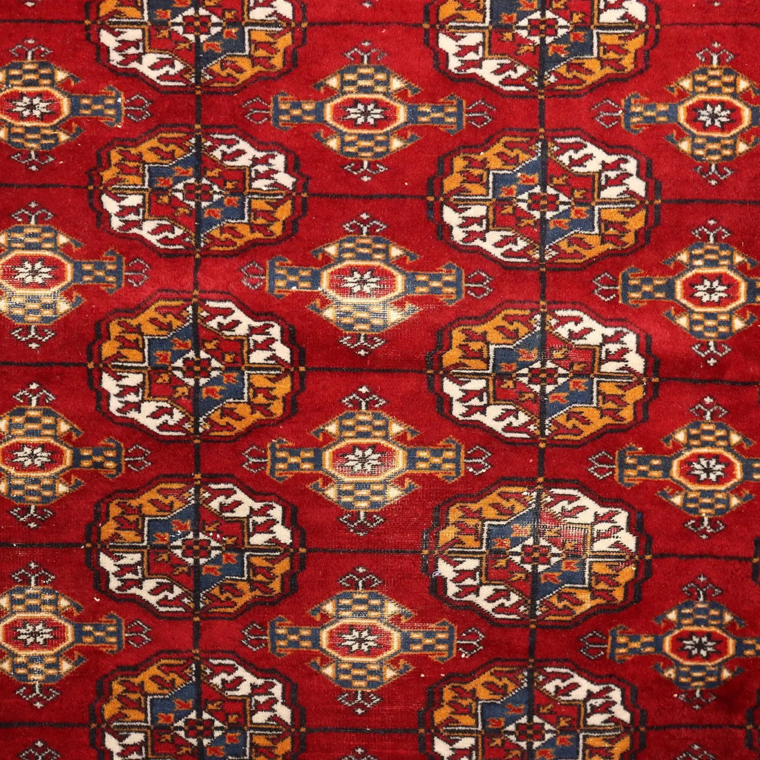 Antique Bokhara Carpet Cotton Wool Thin Knot Pakistan 110 x 84 In