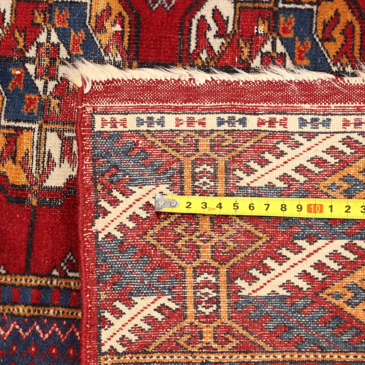 Antique Bokhara Carpet Cotton Wool Thin Knot Pakistan 110 x 84 In