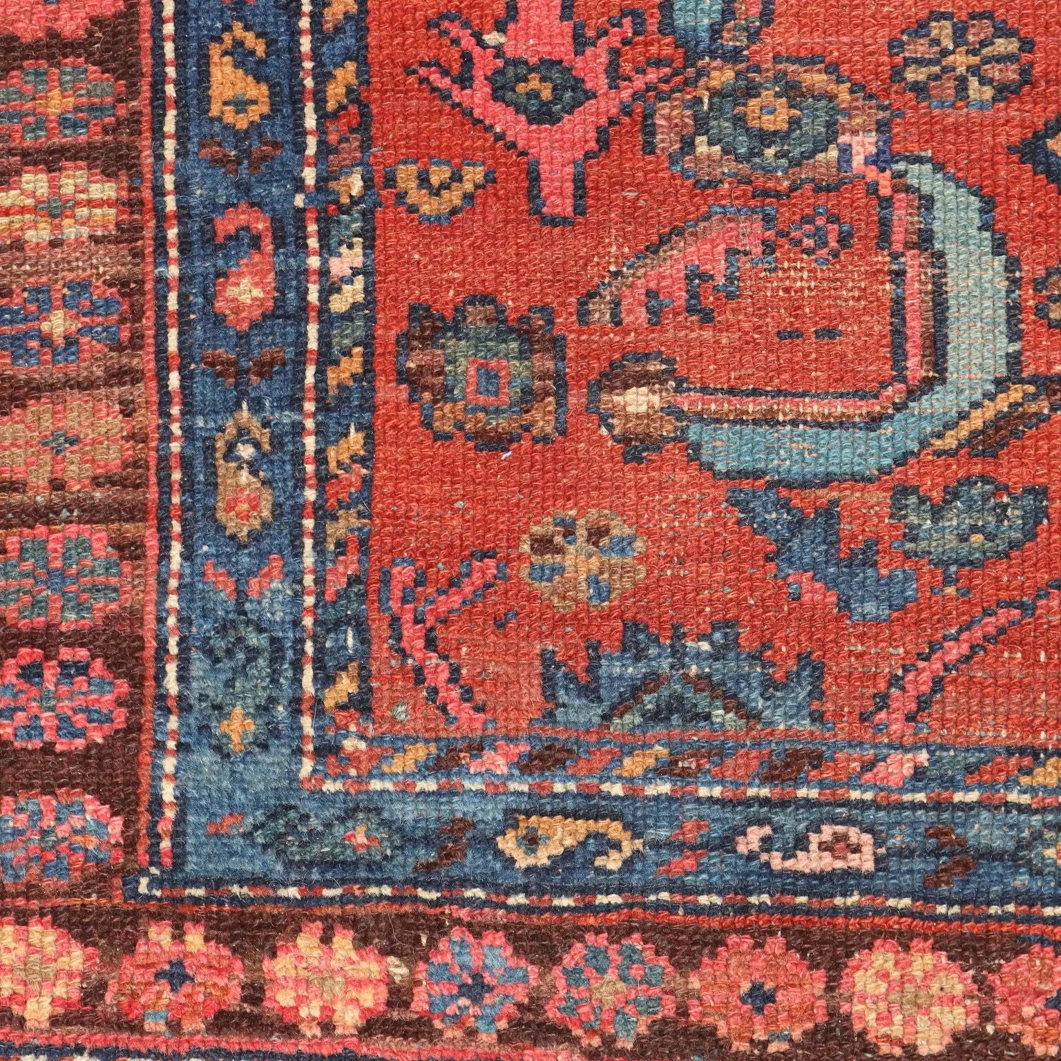 Antique Asian Carpet Wool Thin Knot Handmade 82 x 44 In