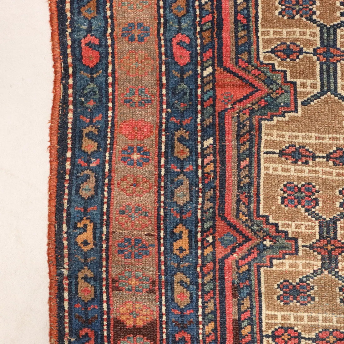 Antique Asian Carpet Wool Thin Knot Handmade 82 x 44 In