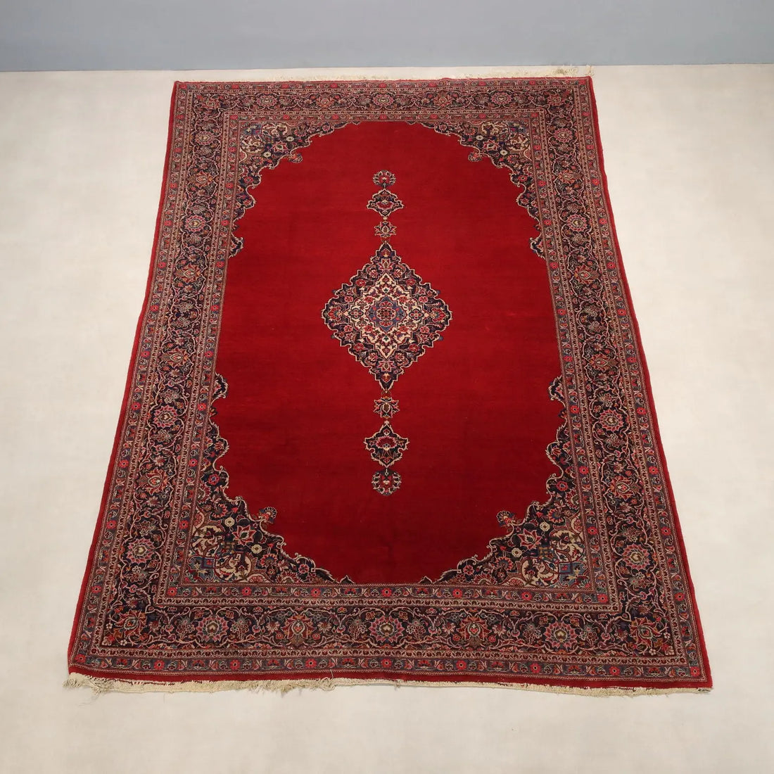 Antique Asian Carpet Cotton Wool Thin Knot 131 x 85 In
