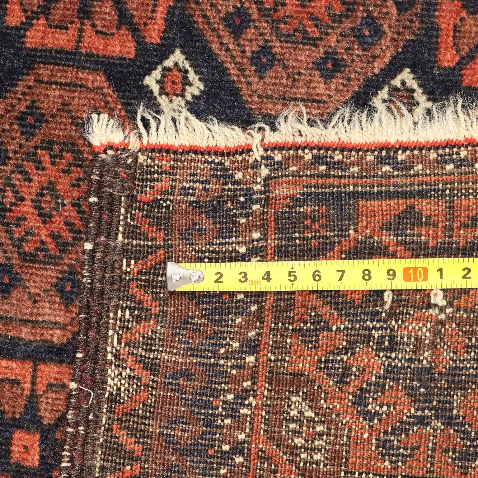 Antique Asian Carpet Wool Thin Knot Handmade 59 x 35 In