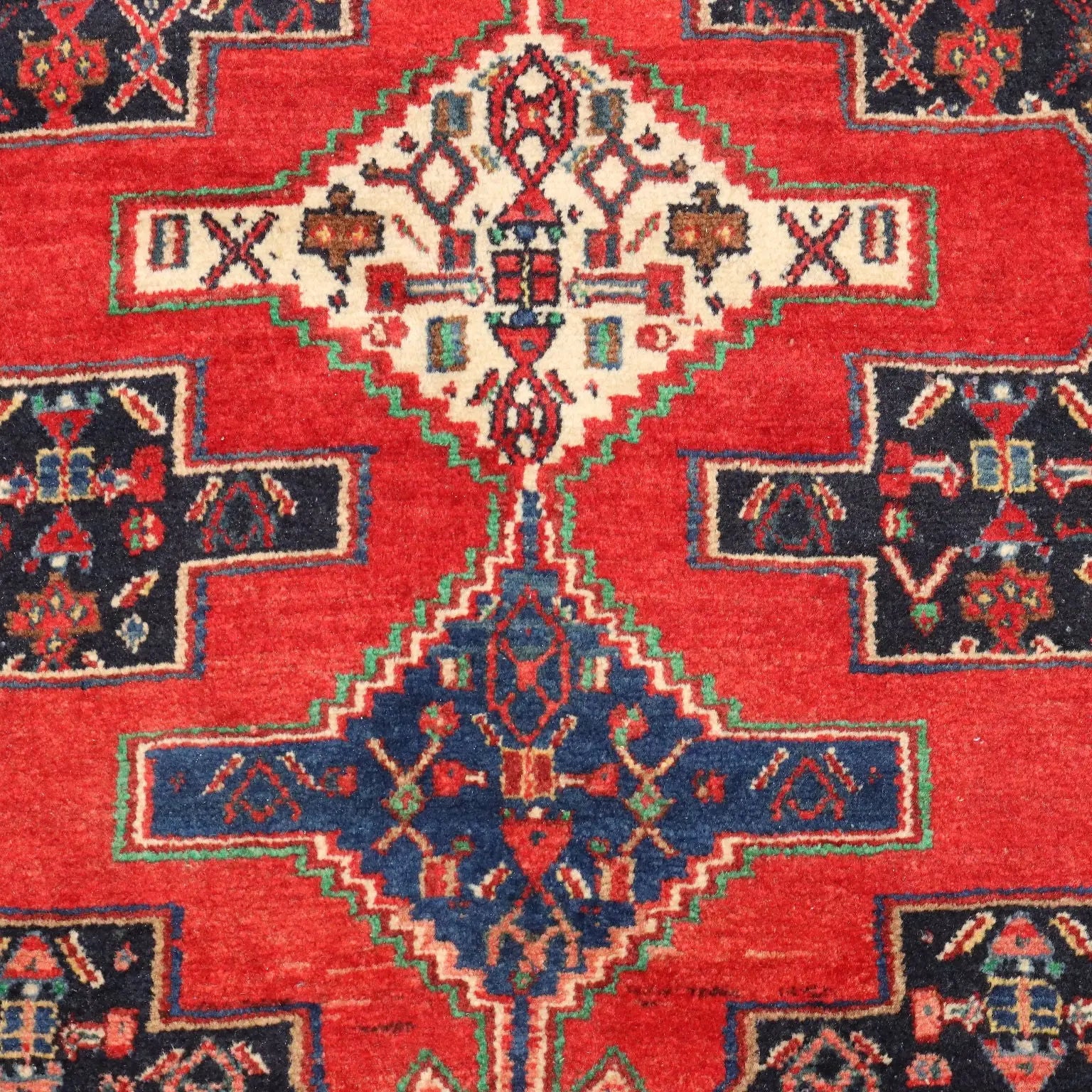 Antique Asian Carpet Cotton Wool Thin Knot 57 x 48 In