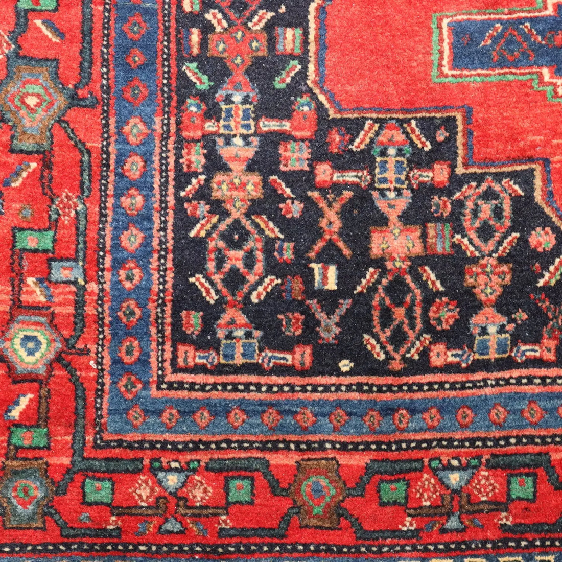 Antique Asian Carpet Cotton Wool Thin Knot 57 x 48 In
