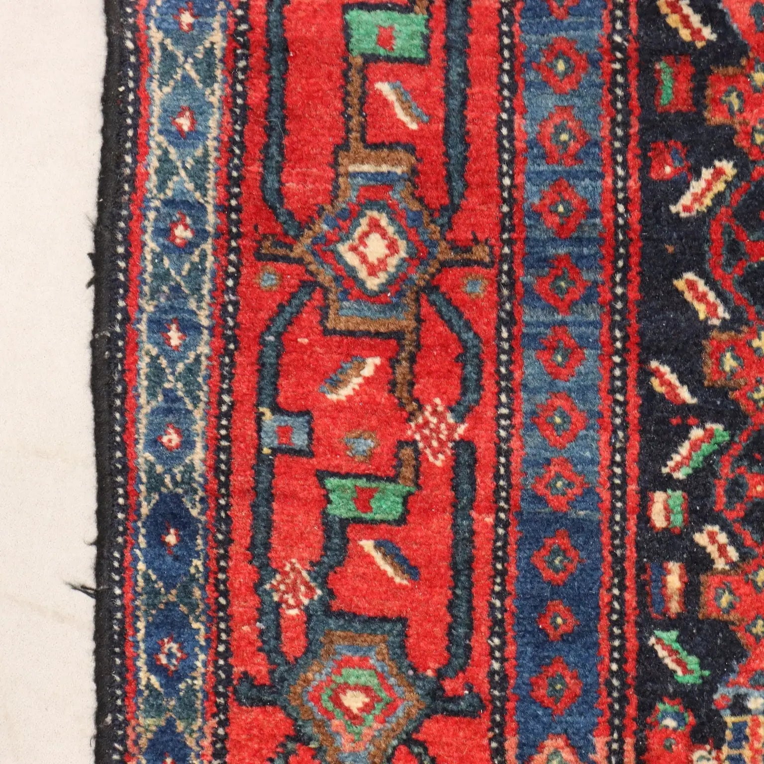 Antique Asian Carpet Cotton Wool Thin Knot 57 x 48 In