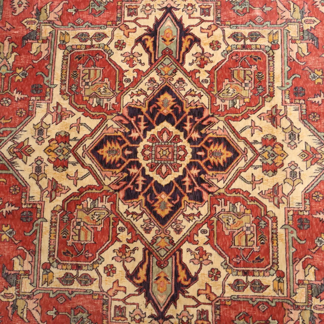 Antique Asian Carpet Cotton Wool Thin Knot 135 x 94 In