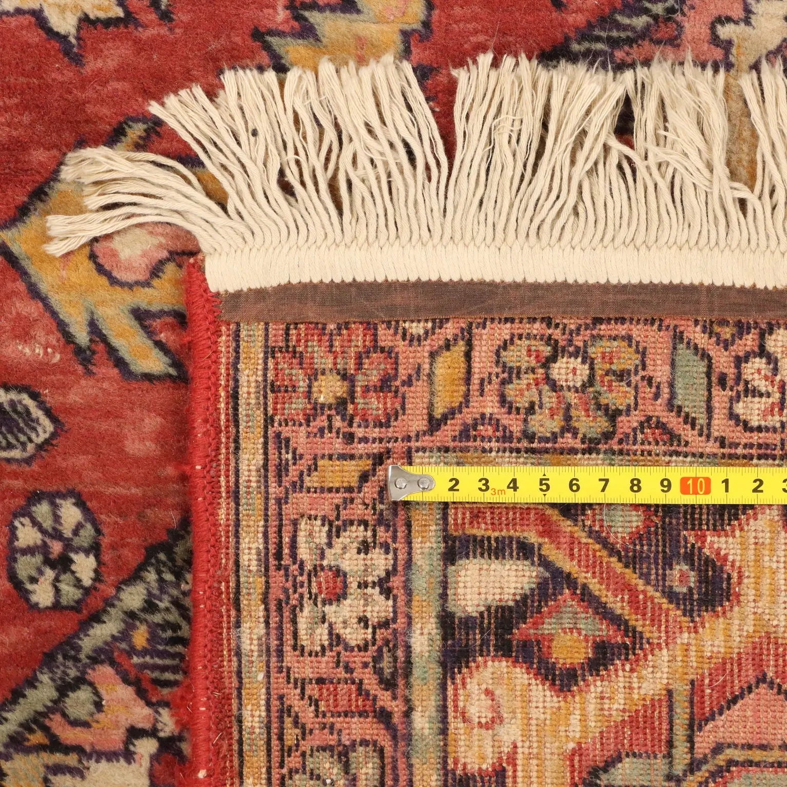 Antique Asian Carpet Cotton Wool Thin Knot 135 x 94 In
