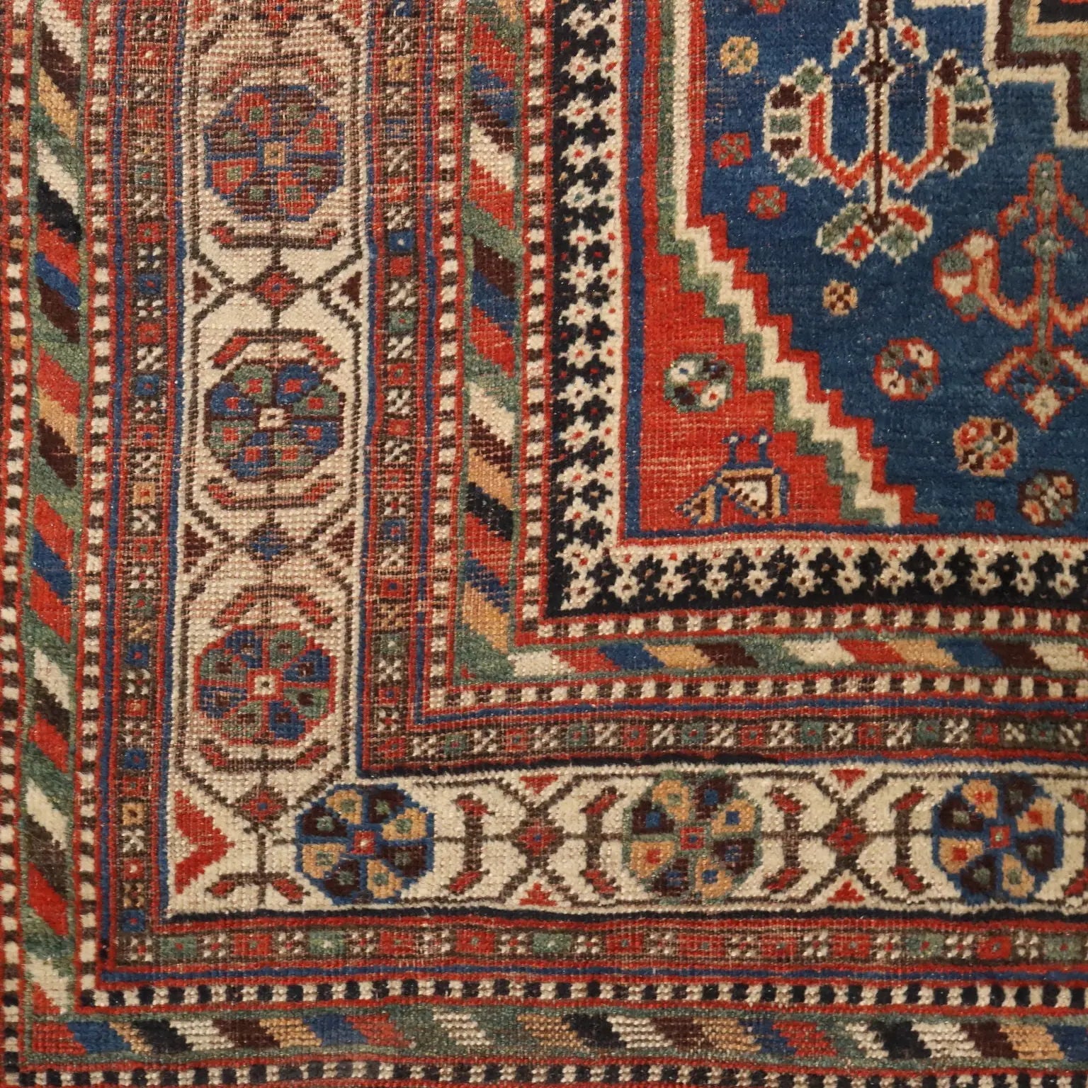 Antique Asian Carpet Wool Thin Knot Handmade 106 x 68 In