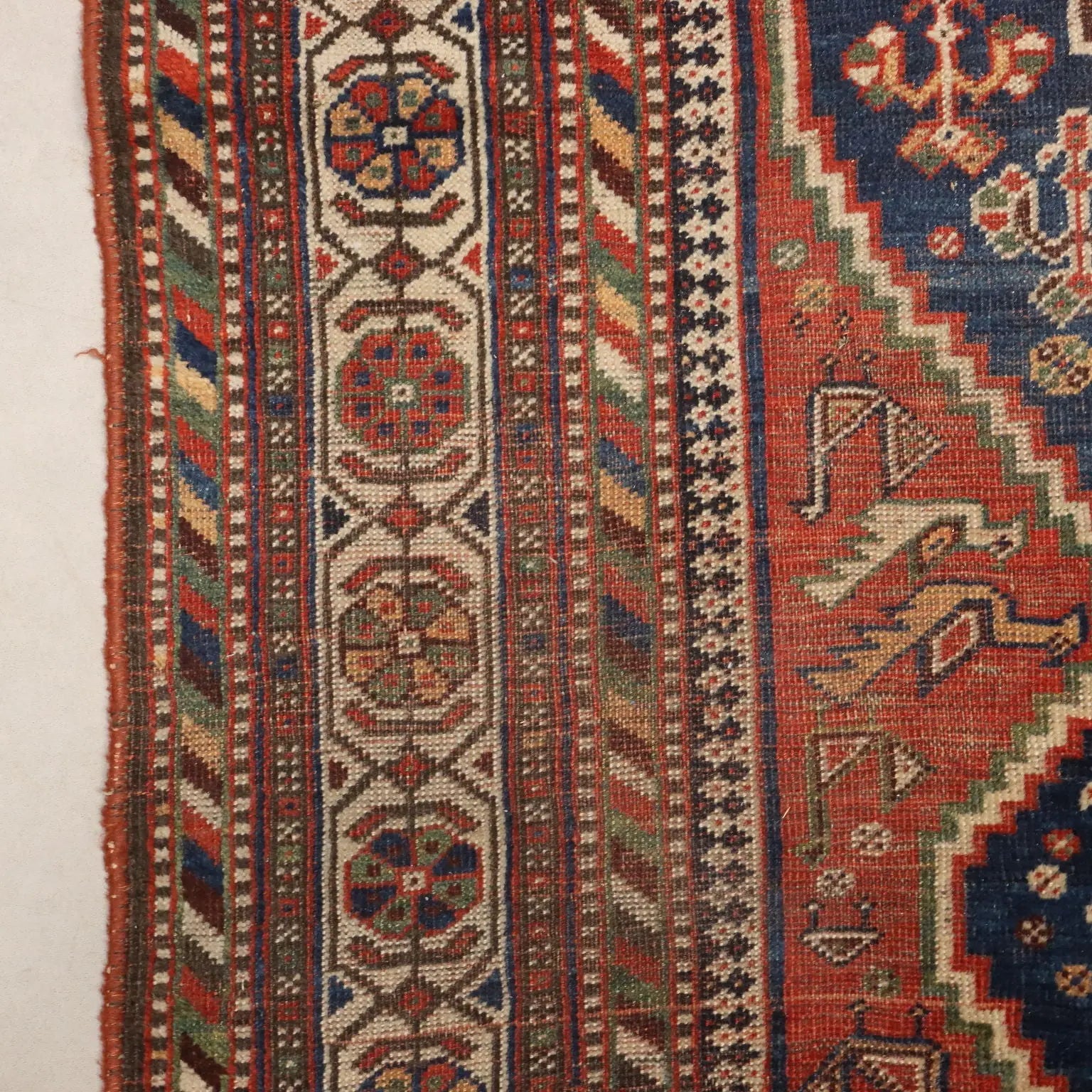 Antique Asian Carpet Wool Thin Knot Handmade 106 x 68 In