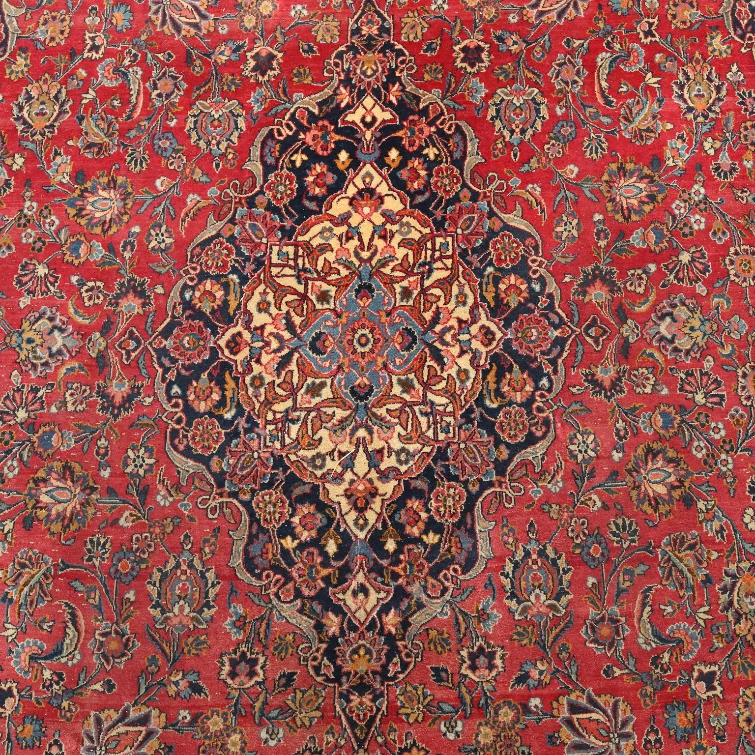 Antique Asian Carpet Cotton Wool Thin Knot 157 x 106 In