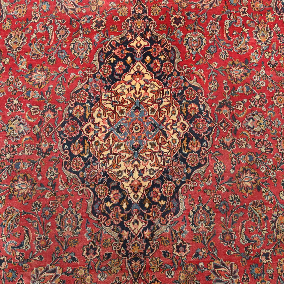 Antique Asian Carpet Cotton Wool Thin Knot 157 x 106 In