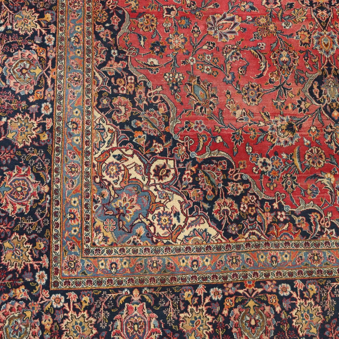 Antique Asian Carpet Cotton Wool Thin Knot 157 x 106 In