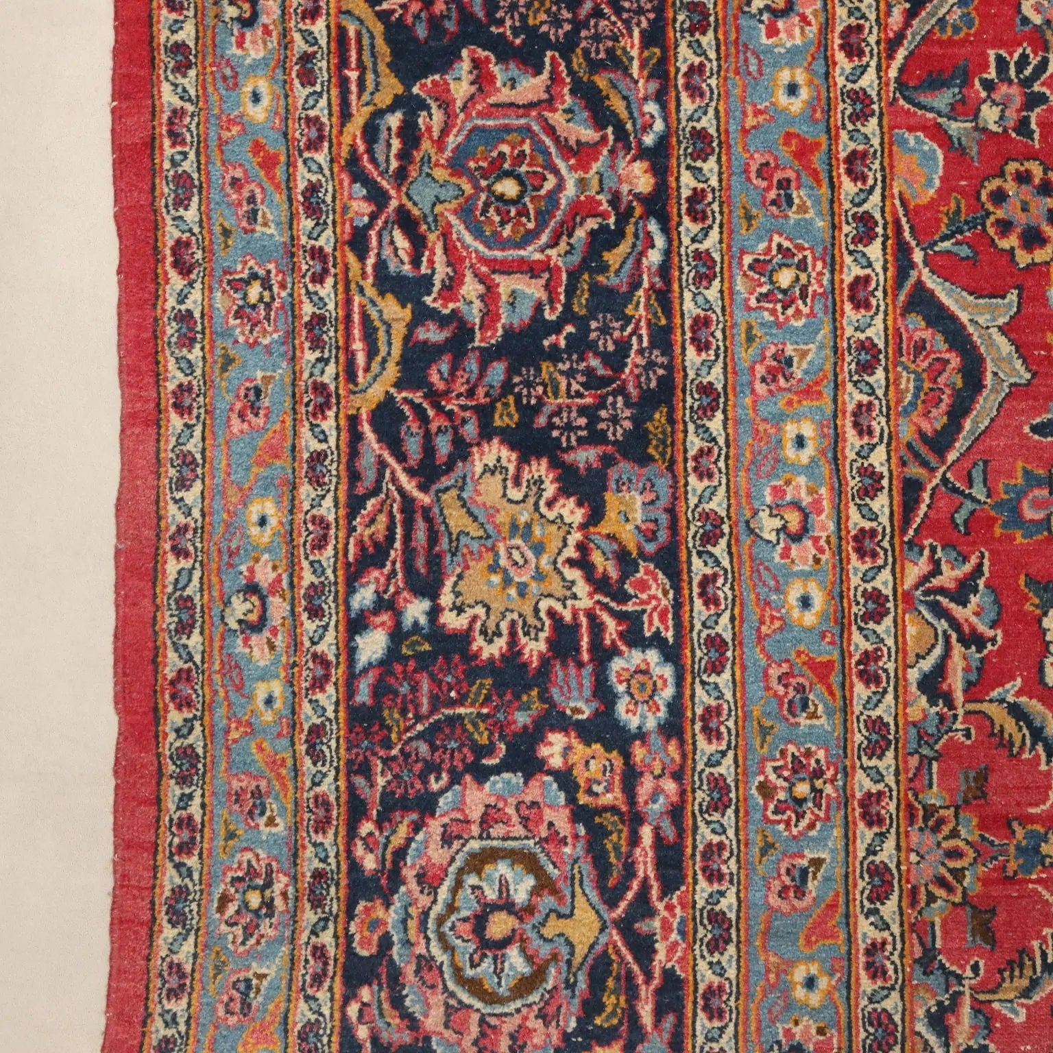 Antique Asian Carpet Cotton Wool Thin Knot 157 x 106 In