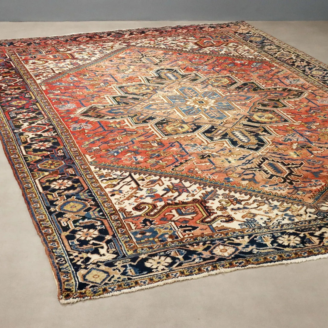 Antique Asian Carpet Cotton Wool Heavy Knot 127 x 90 In