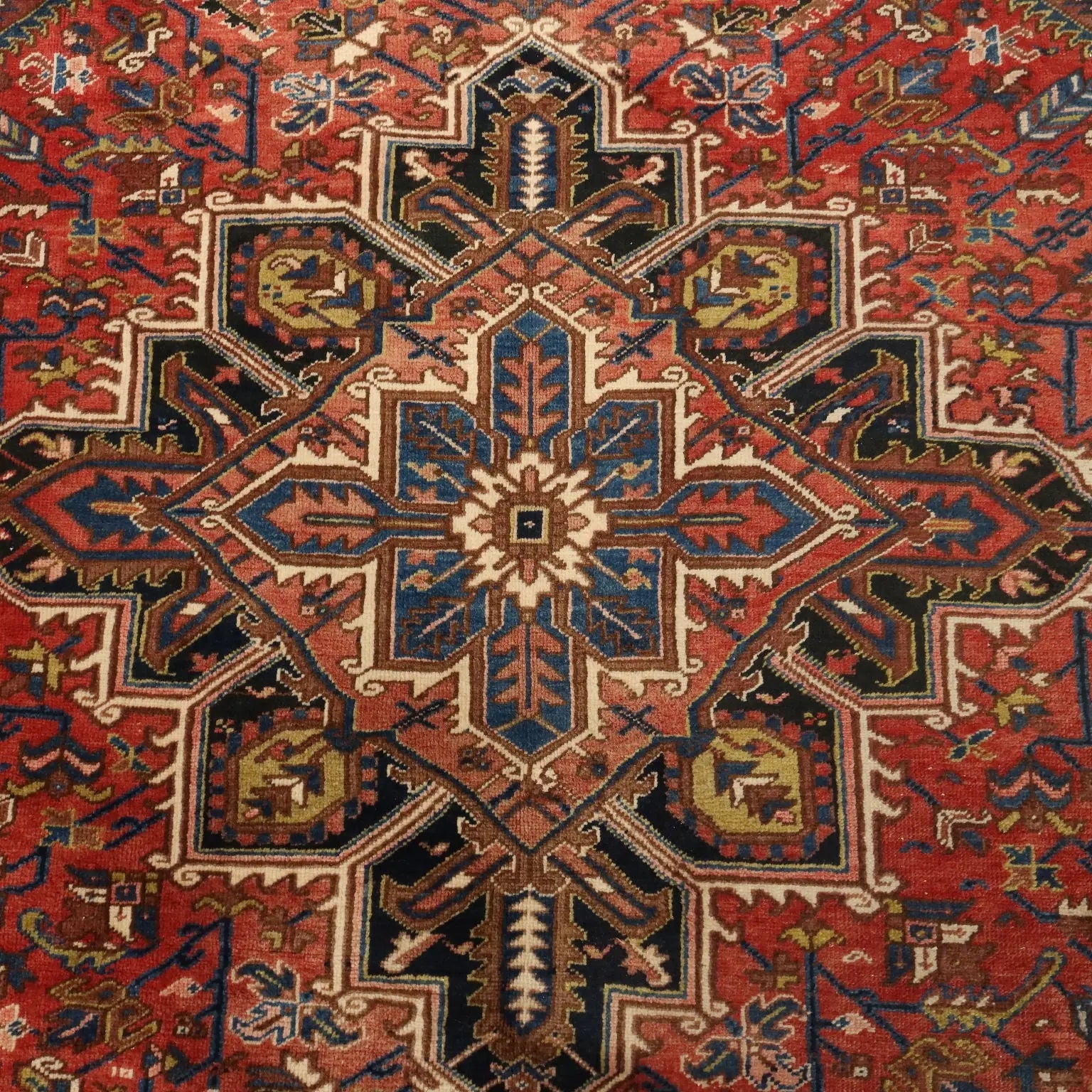 Antique Asian Carpet Cotton Wool Heavy Knot 127 x 90 In