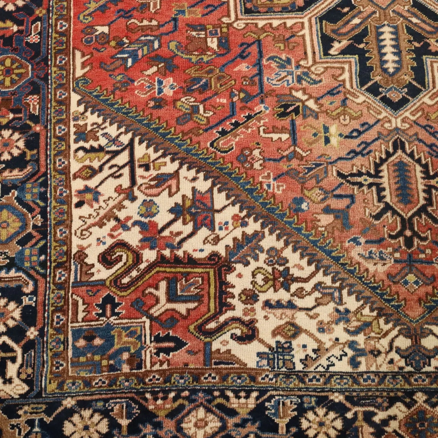 Antique Asian Carpet Cotton Wool Heavy Knot 127 x 90 In