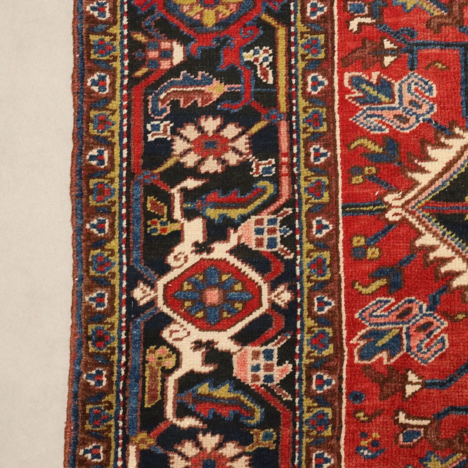 Antique Asian Carpet Cotton Wool Heavy Knot 127 x 90 In
