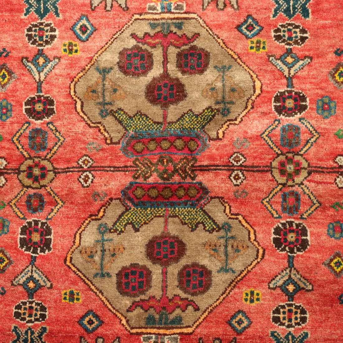 Antique Asian Carpet Wool Heavy Knot Handmade 85 x 61 In