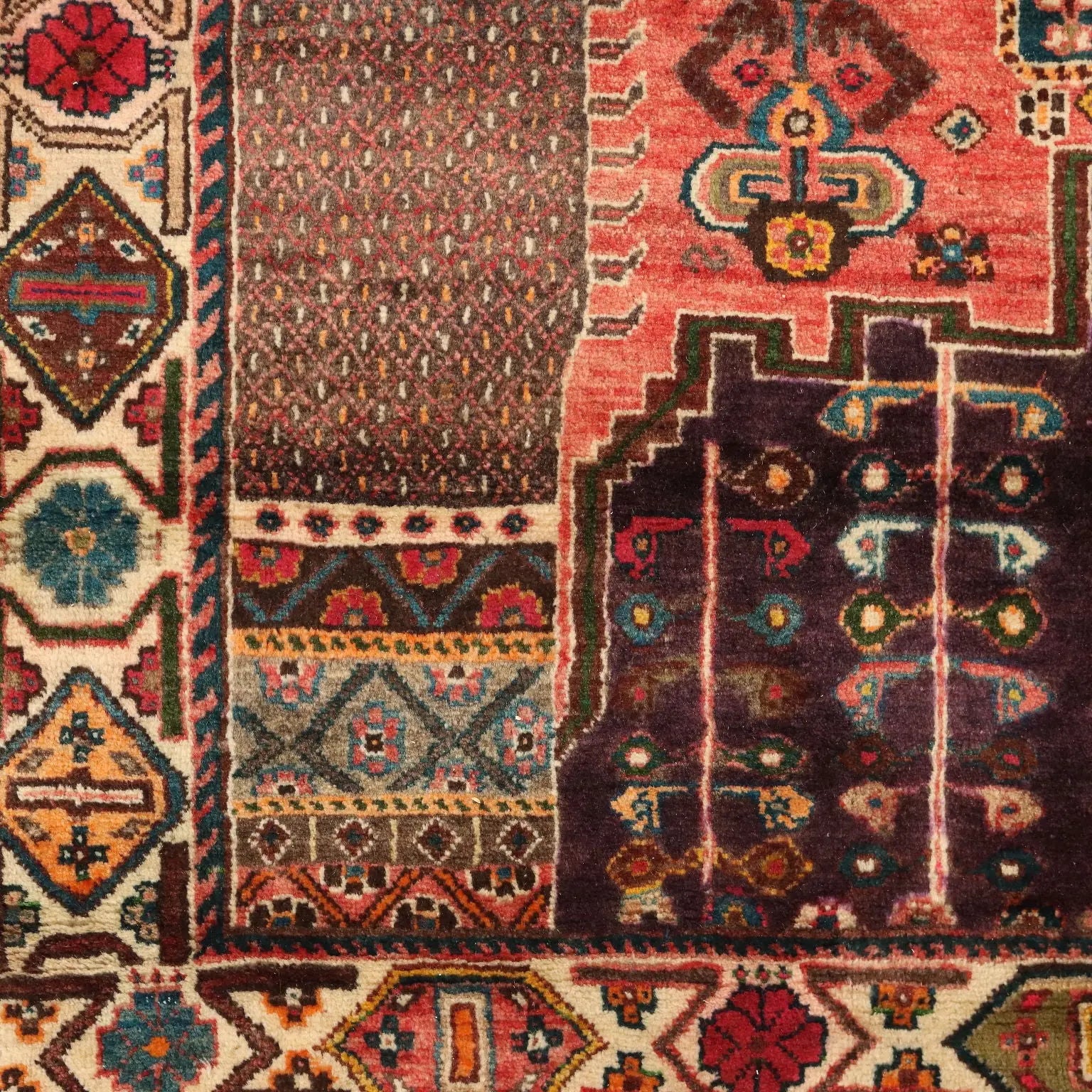 Antique Asian Carpet Wool Heavy Knot Handmade 85 x 61 In