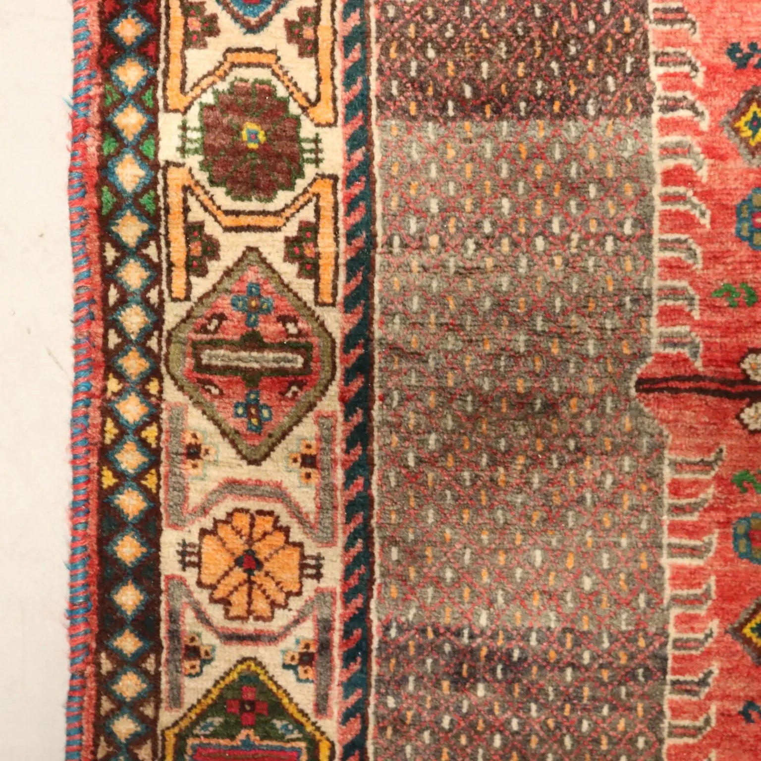 Antique Asian Carpet Wool Heavy Knot Handmade 85 x 61 In