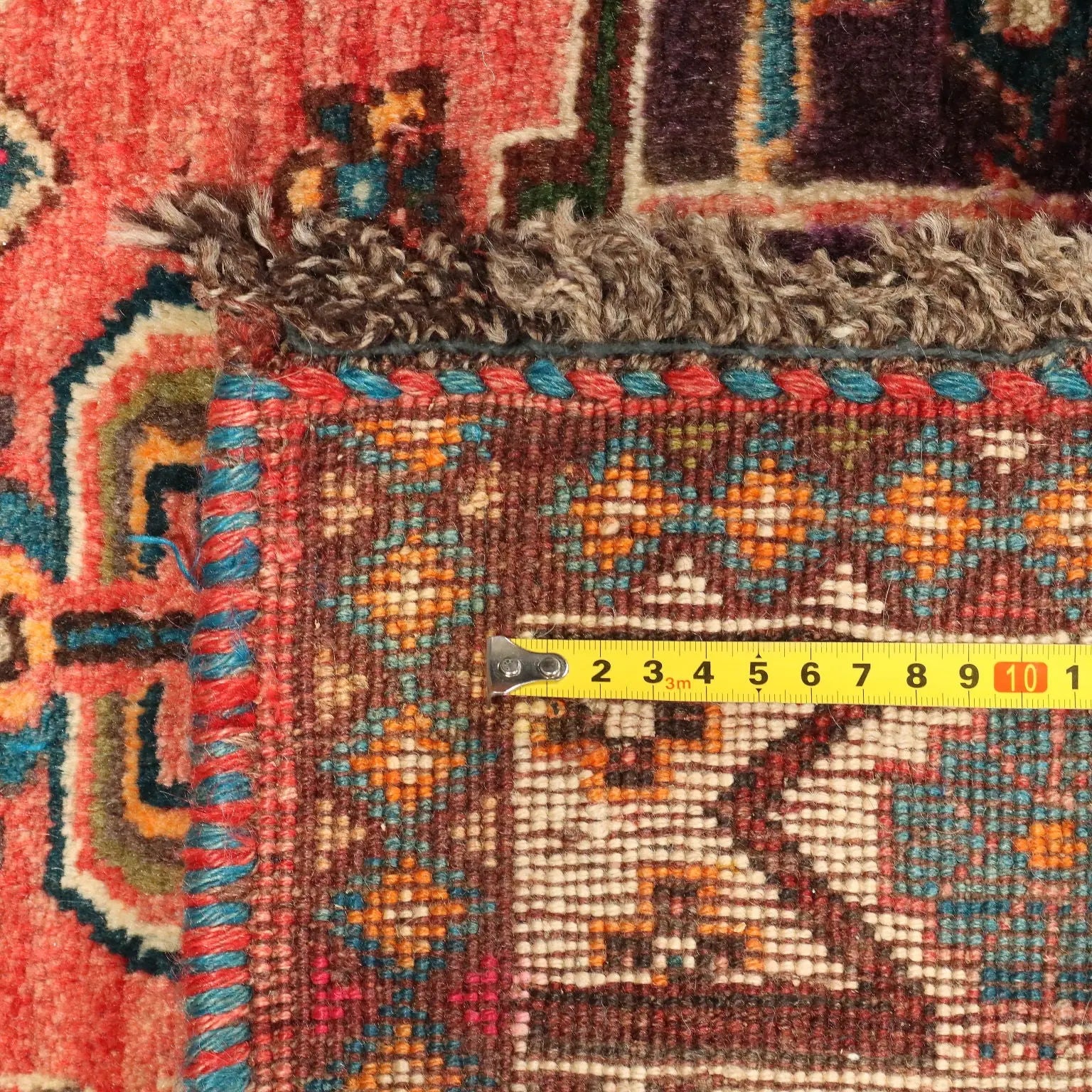 Antique Asian Carpet Wool Heavy Knot Handmade 85 x 61 In