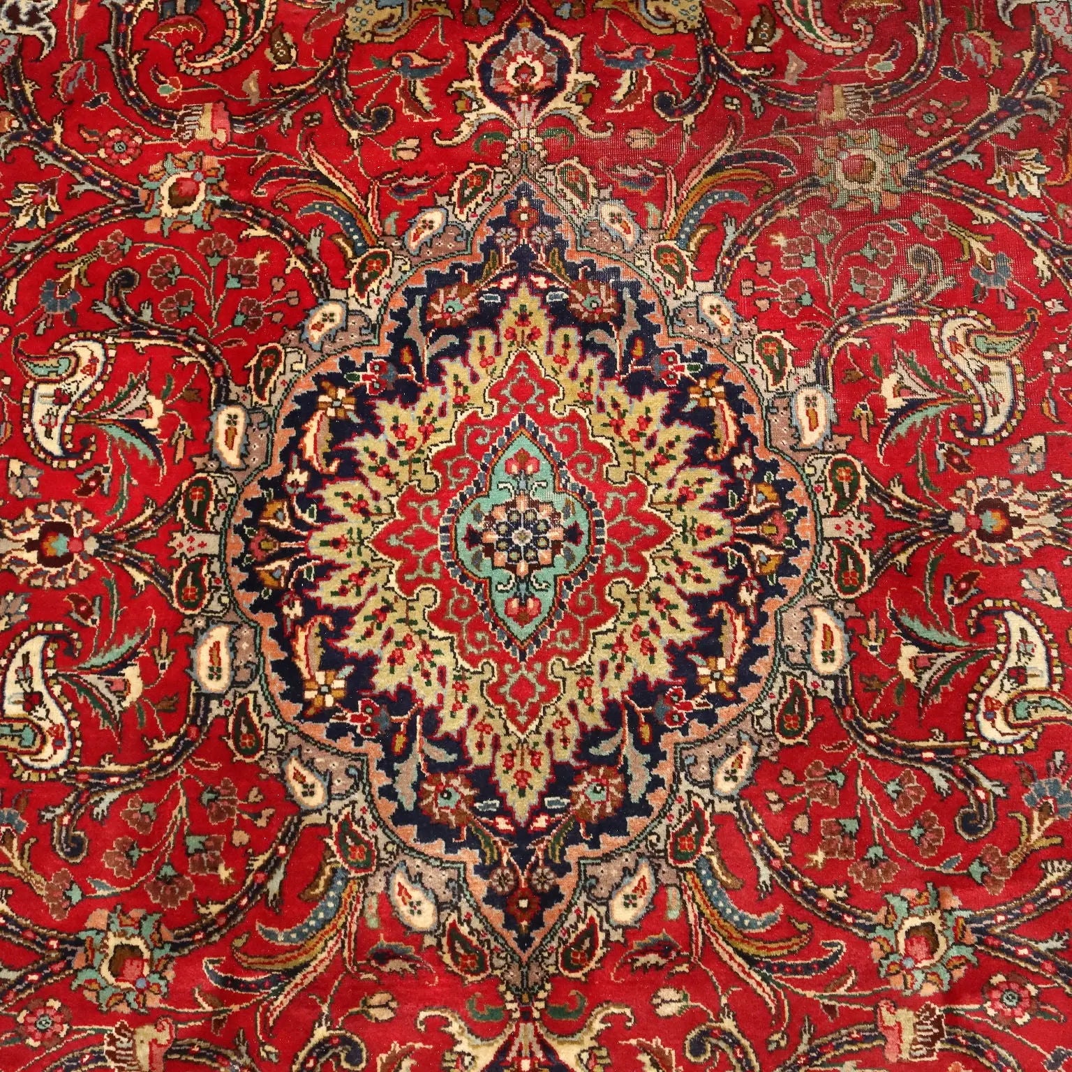 Antique Asian Carpet Cotton Wool Heavy Knot 124 x 89 In