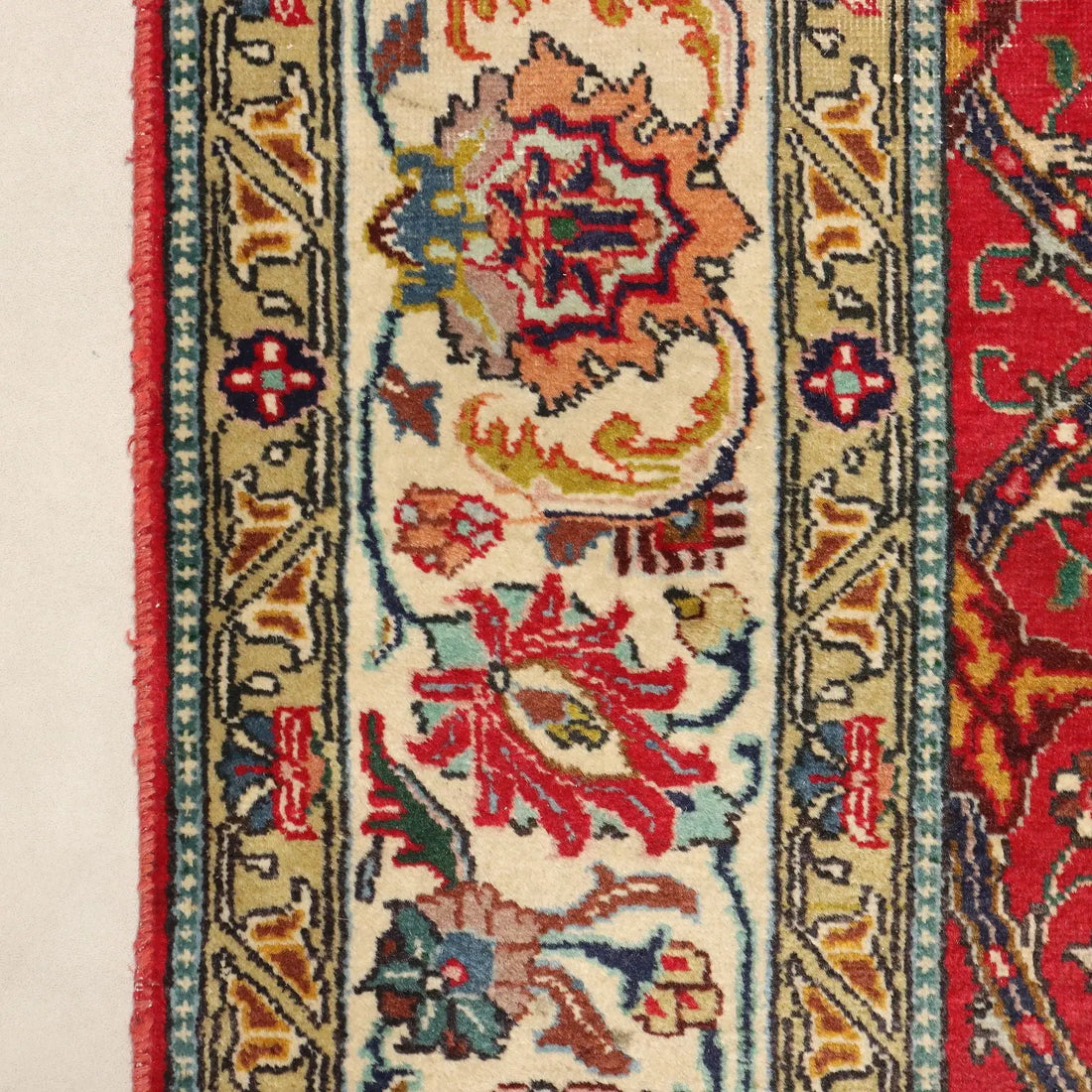 Antique Asian Carpet Cotton Wool Heavy Knot 124 x 89 In