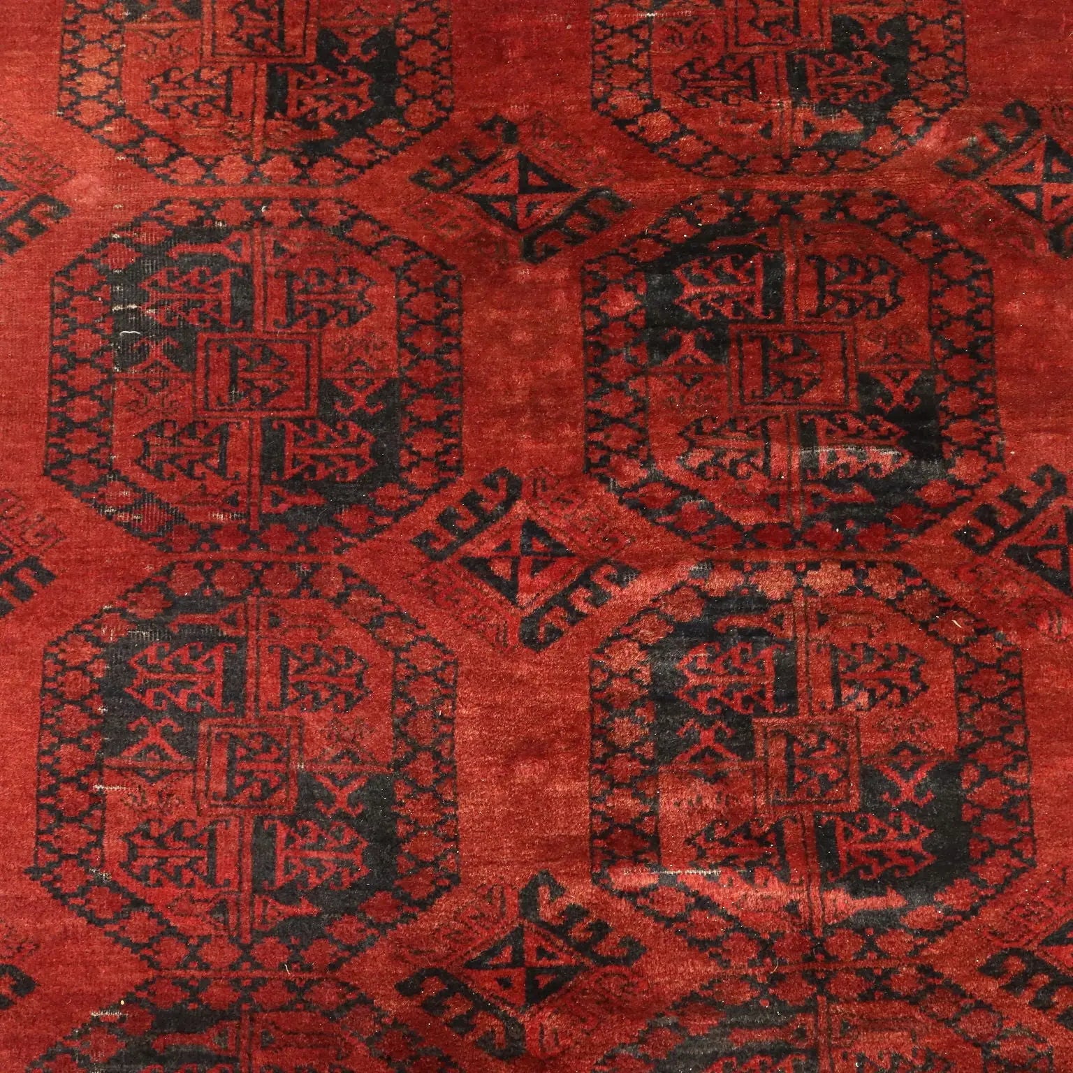 Antique Asian Rug Wool Heavy Knot Handmade 102 x 94 In