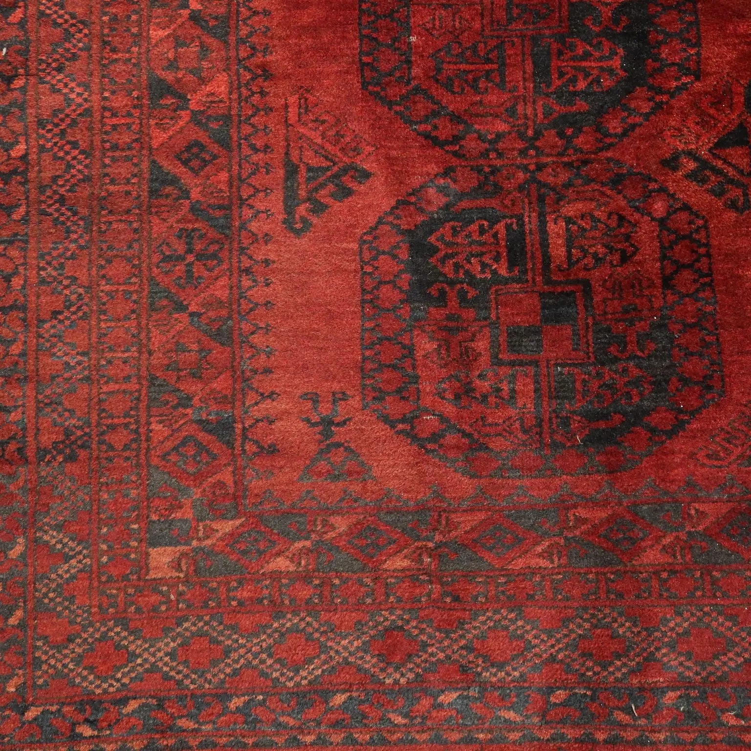 Antique Asian Rug Wool Heavy Knot Handmade 102 x 94 In