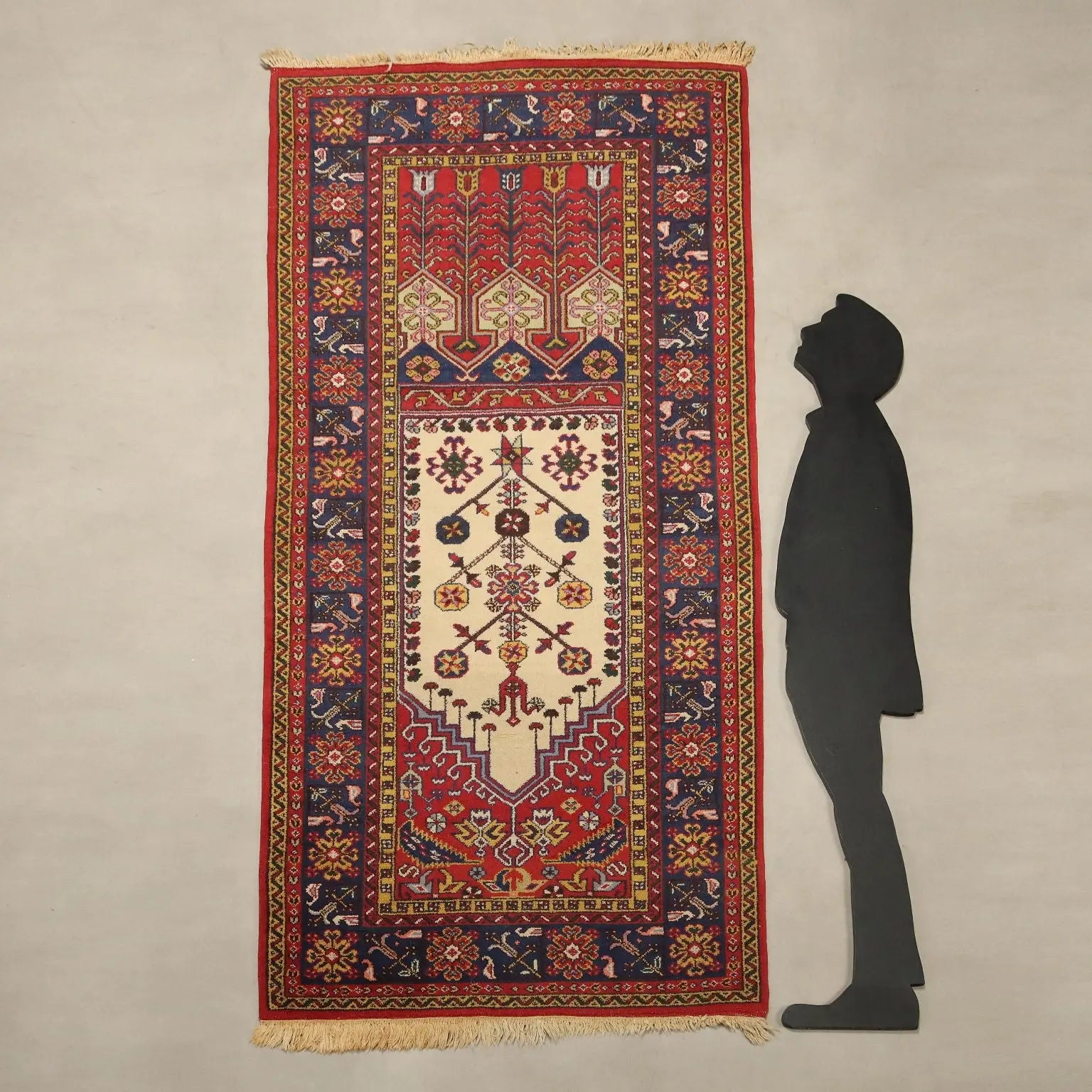 Antique Ladik Carpet Cotton Wool Heavy Knot Turkey 92 x 48 In