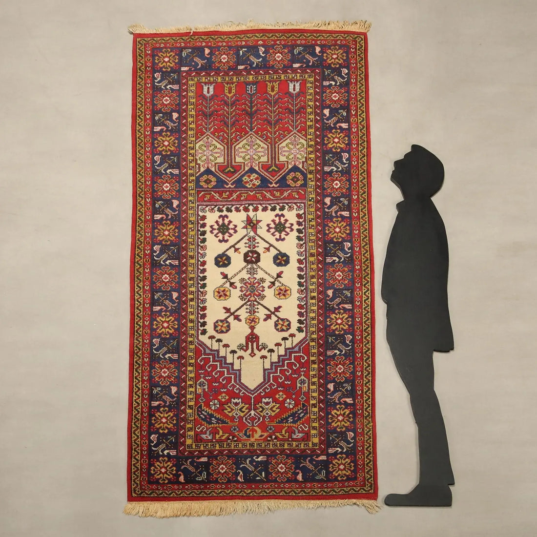 Antique Ladik Carpet Cotton Wool Heavy Knot Turkey 92 x 48 In
