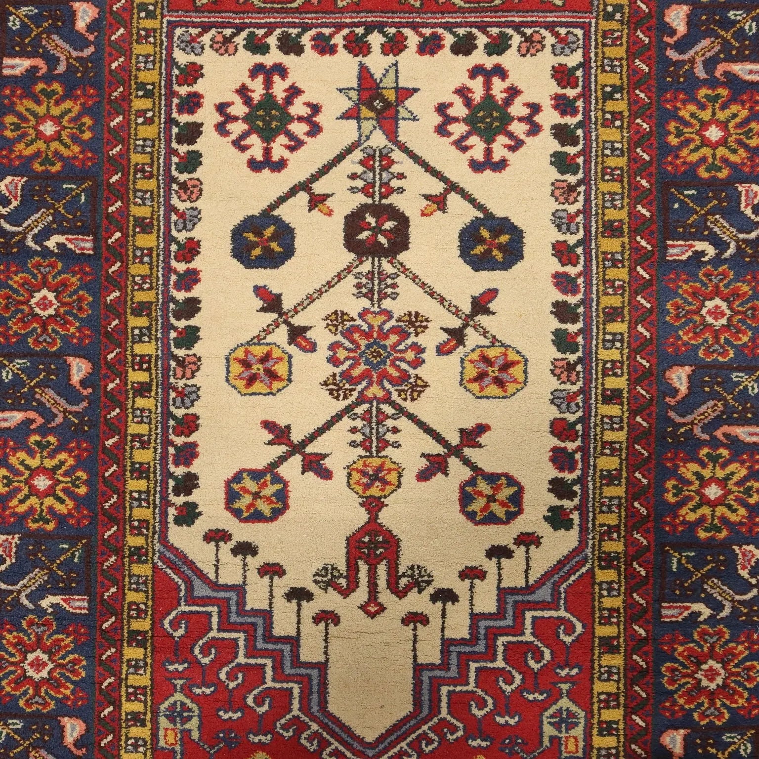Antique Ladik Carpet Cotton Wool Heavy Knot Turkey 92 x 48 In