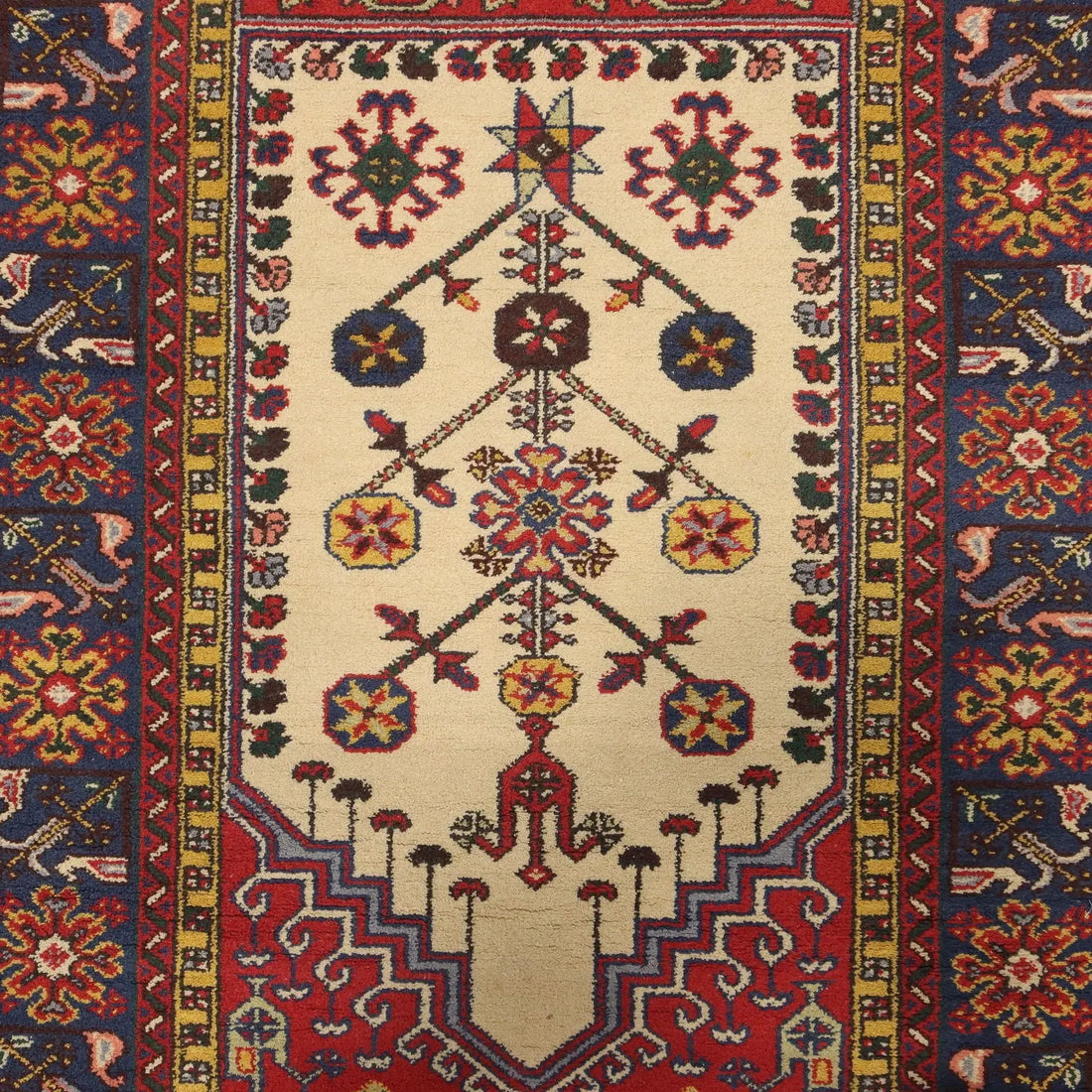 Antique Ladik Carpet Cotton Wool Heavy Knot Turkey 92 x 48 In