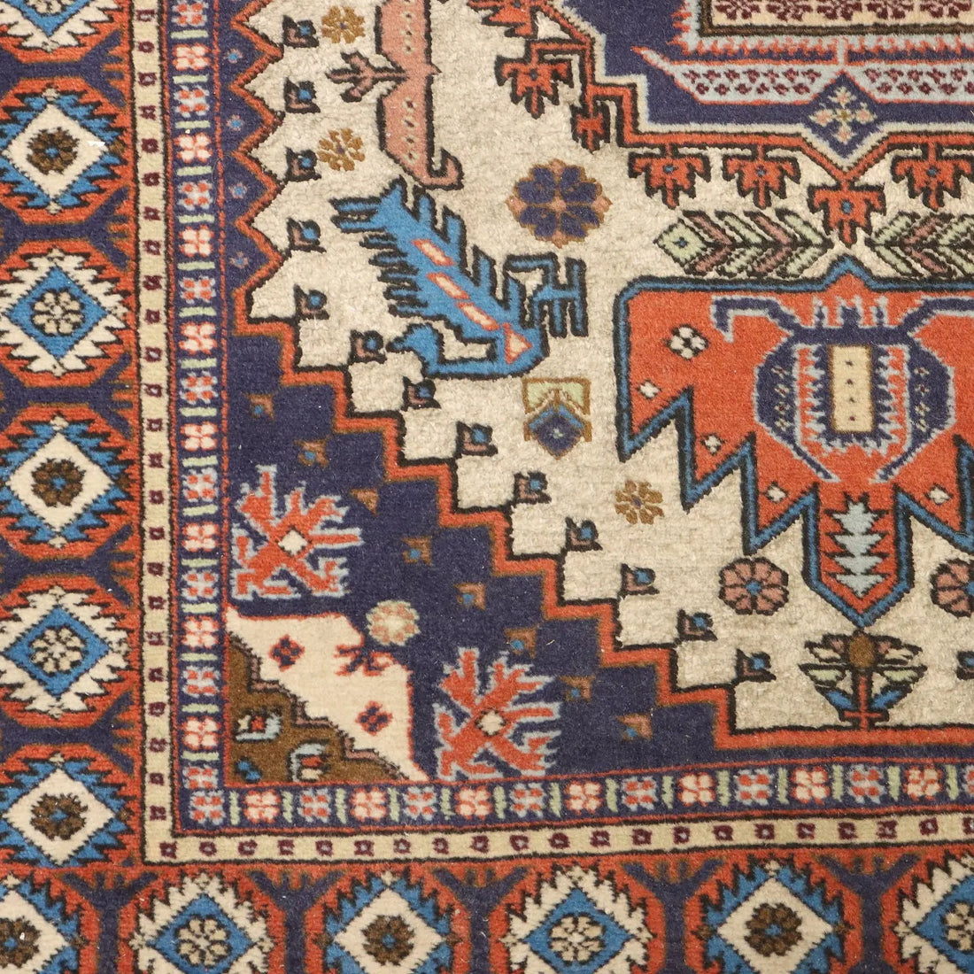 Antique Asian Carpet Cotton Wool Thin Knot 67 x 36 In