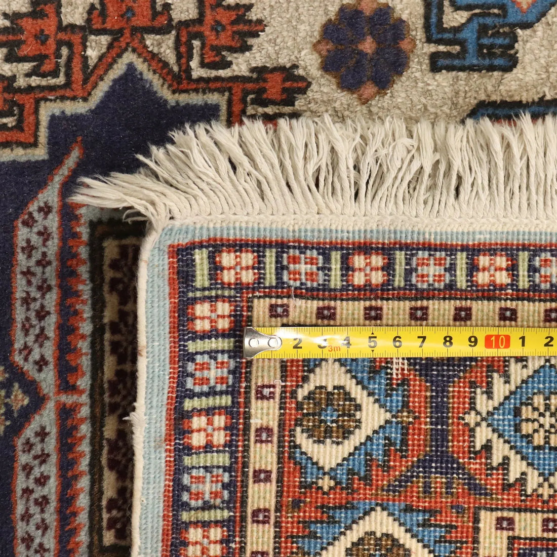 Antique Asian Carpet Cotton Wool Thin Knot 67 x 36 In