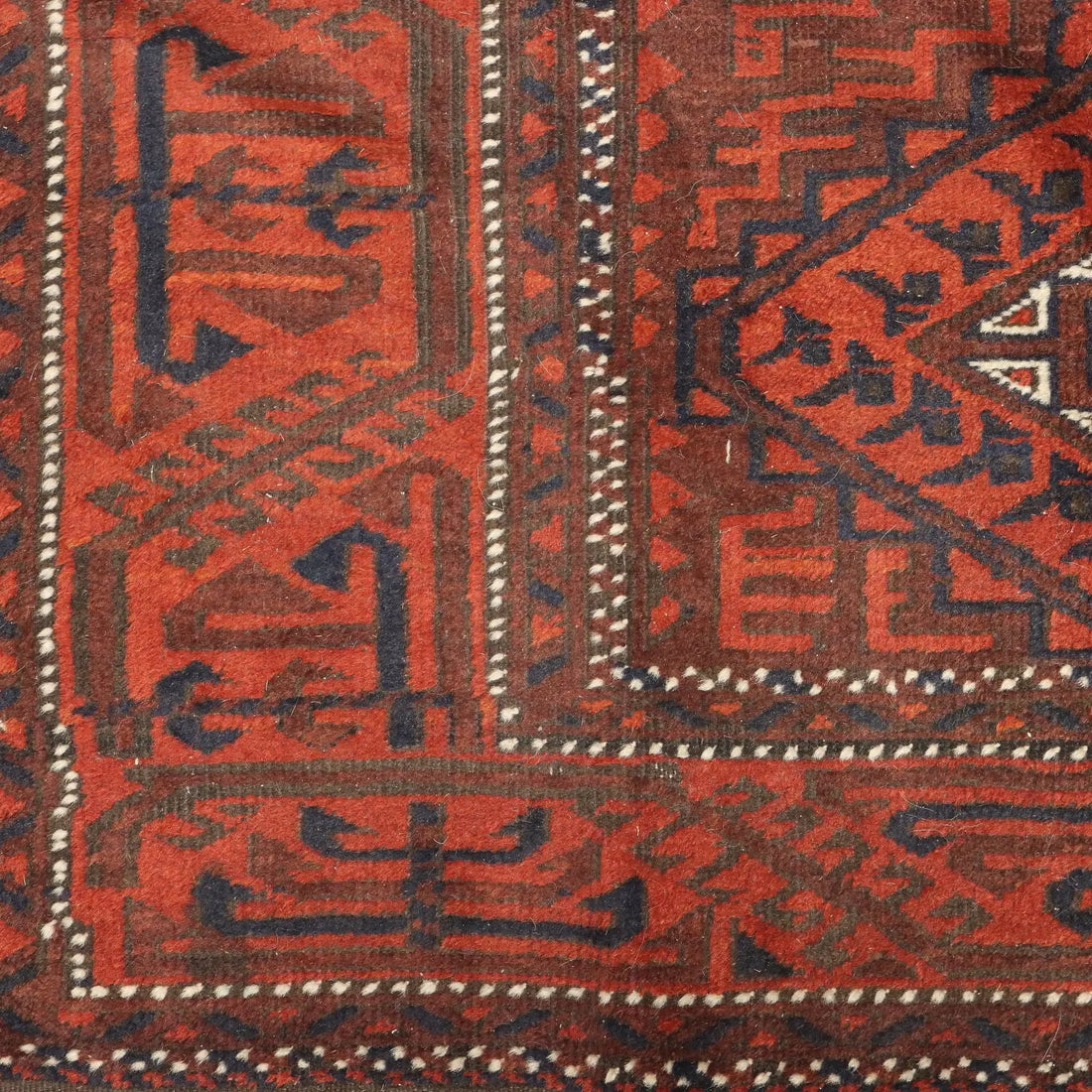 Antique Asian Carpet Wool Thin Knot Handmade 78 x 39 In